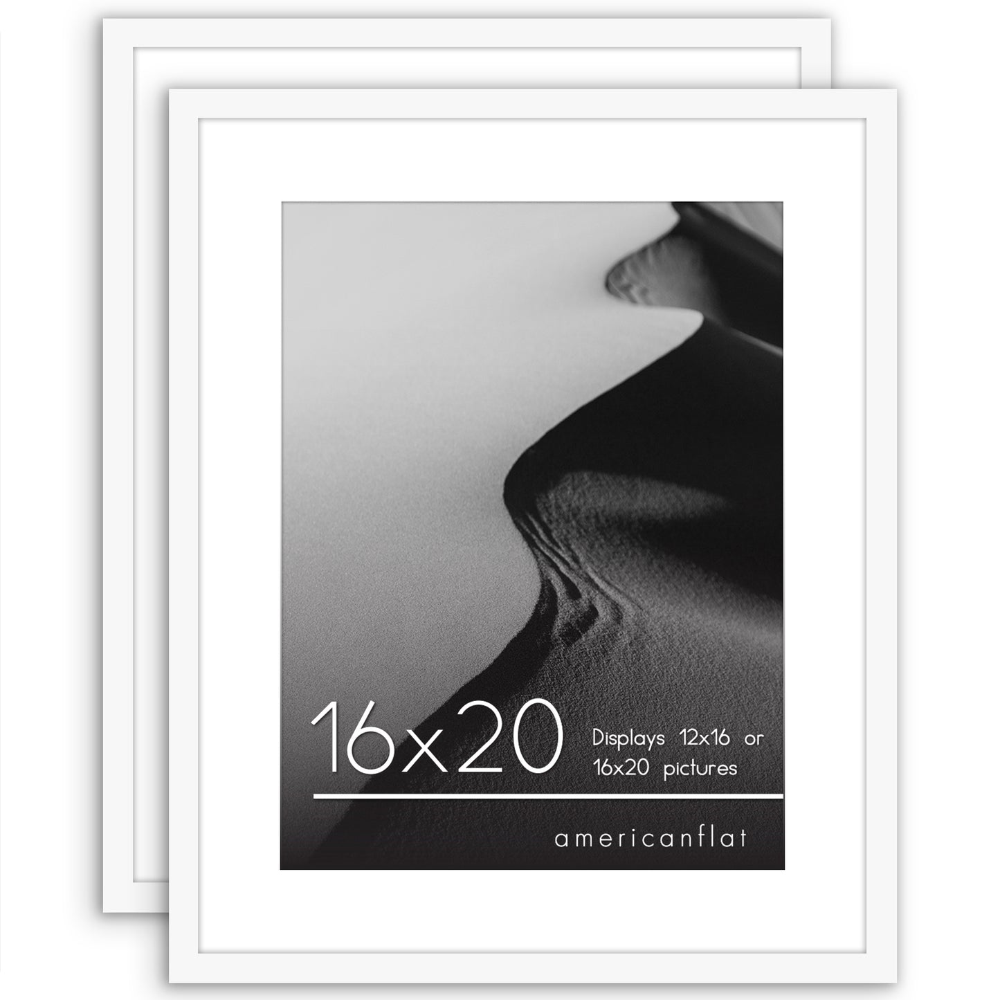 Set of 2 - Classic Gallery Picture Frame with Mat | Galleria Collection