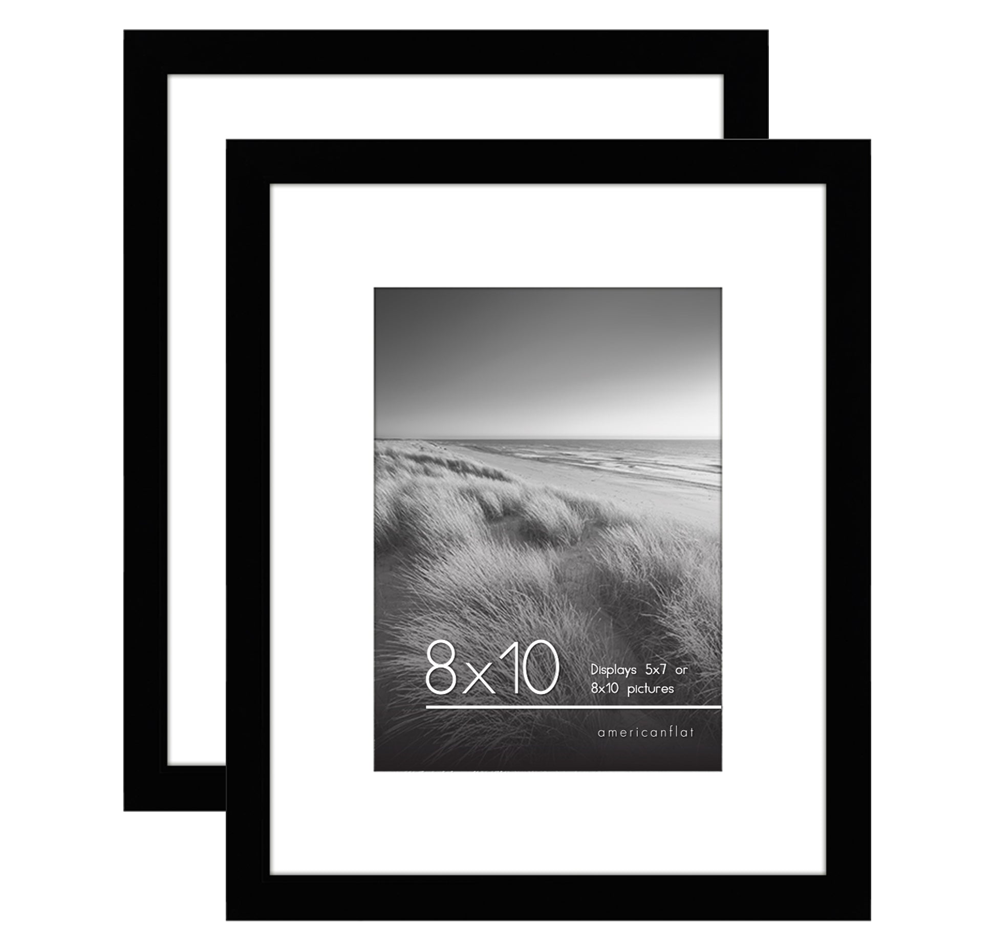 8 Pack 4x6 Picture Frame, Matted to Display 4 x 6 Photo with Mat or 5x7  without Mat for Wall or Tabletop Display, Black