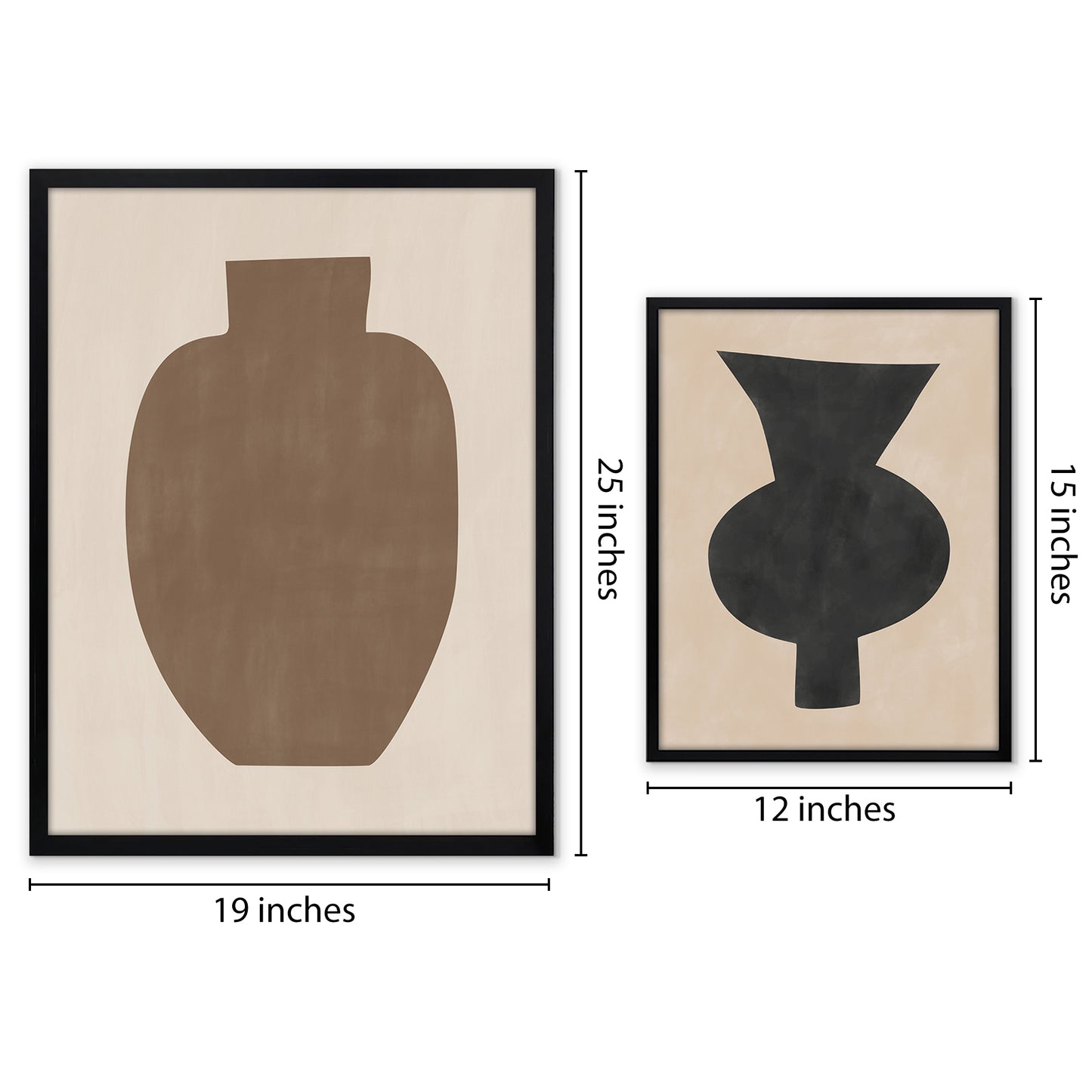 Americanflat Neutral Tones Minimalist Abstract by The Print Republic - 2 Piece Set