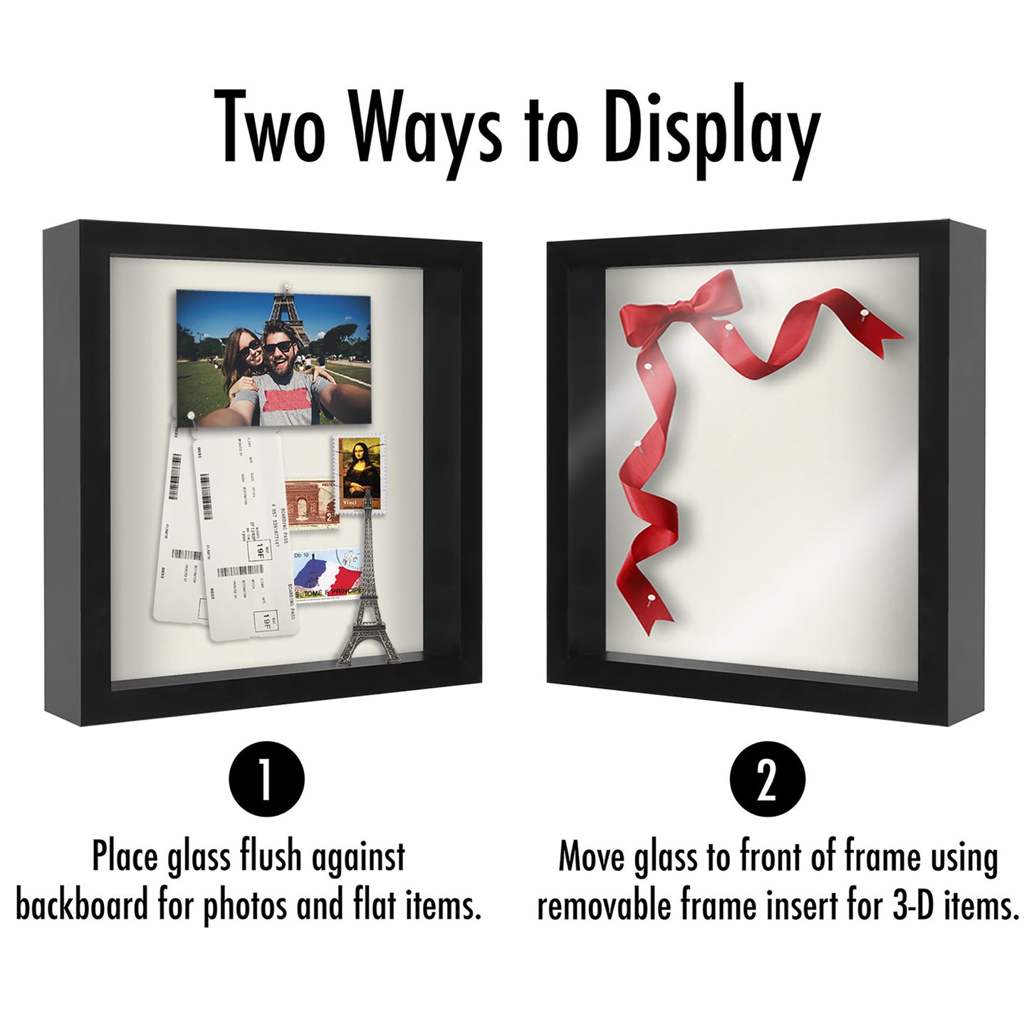 Set of 2 - Shadow Box Keepsake Frame | Silhouette Collection