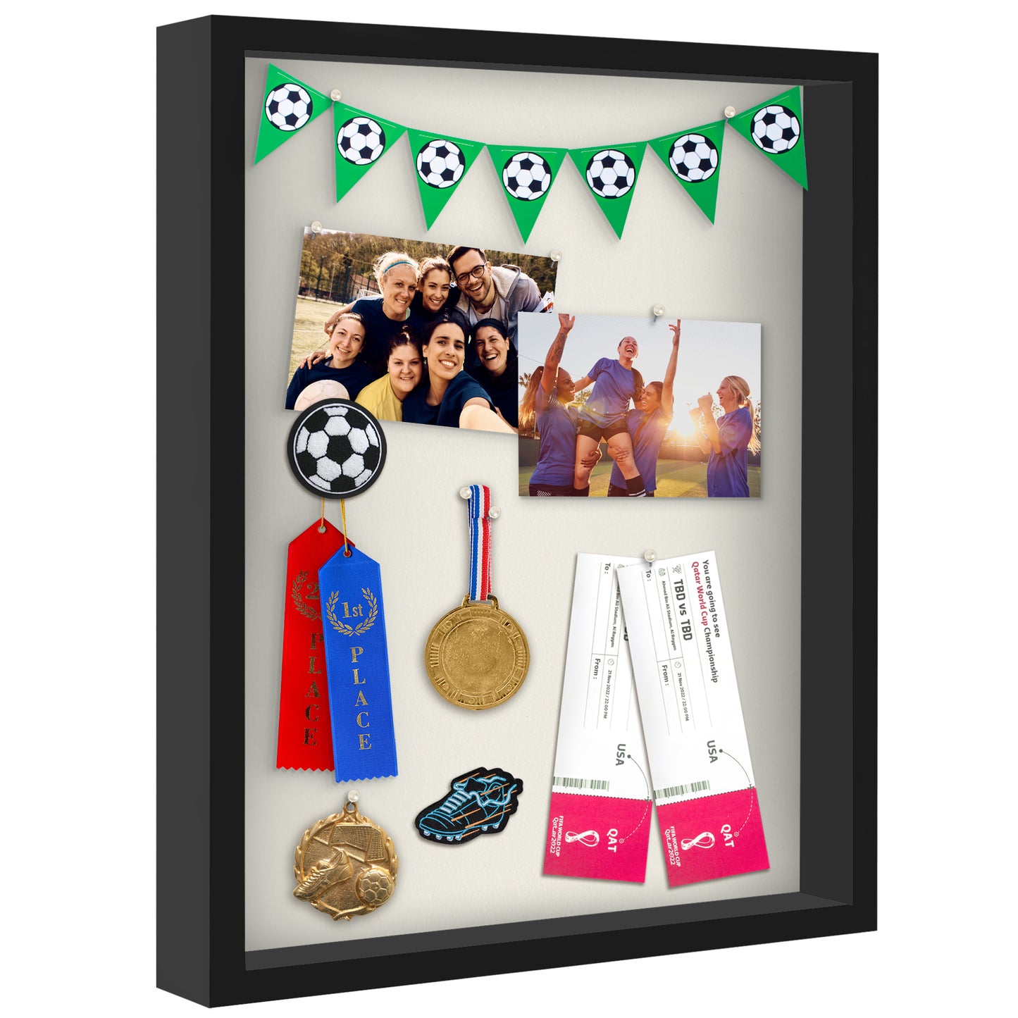 Shadow Box Frame Engineered Wood and Plexiglass Cover for Objects Pictures and Memorabilia