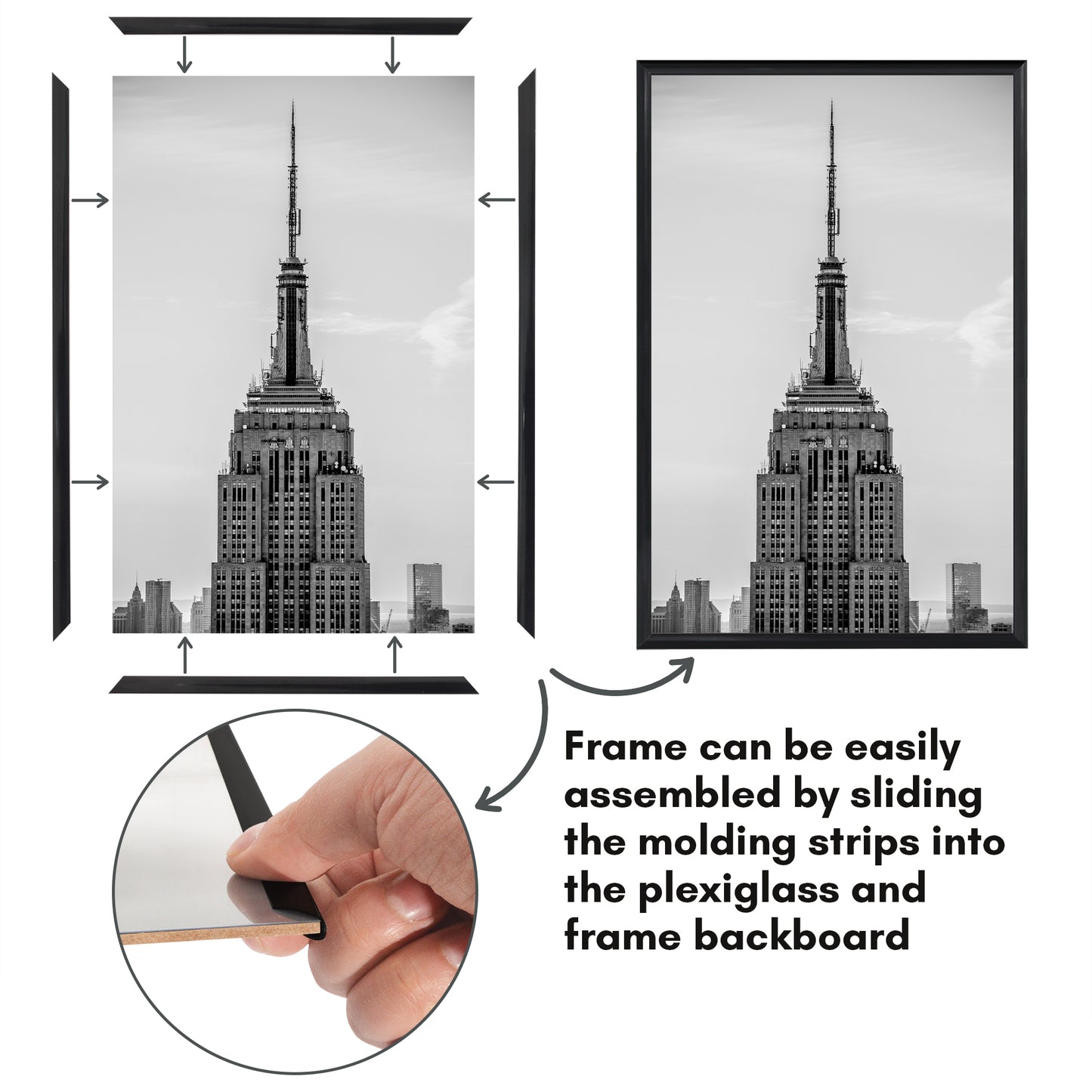 Slide-in Picture Frame with Buildable Molding | Fusion Collection