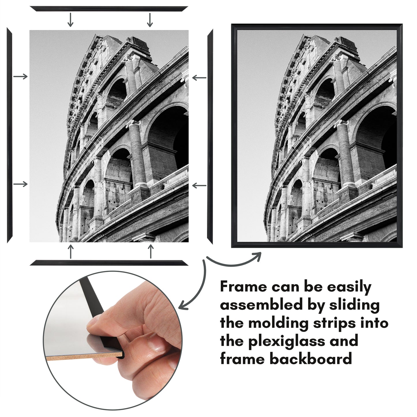 Slide-in Picture Frame with Buildable Molding | Fusion Collection