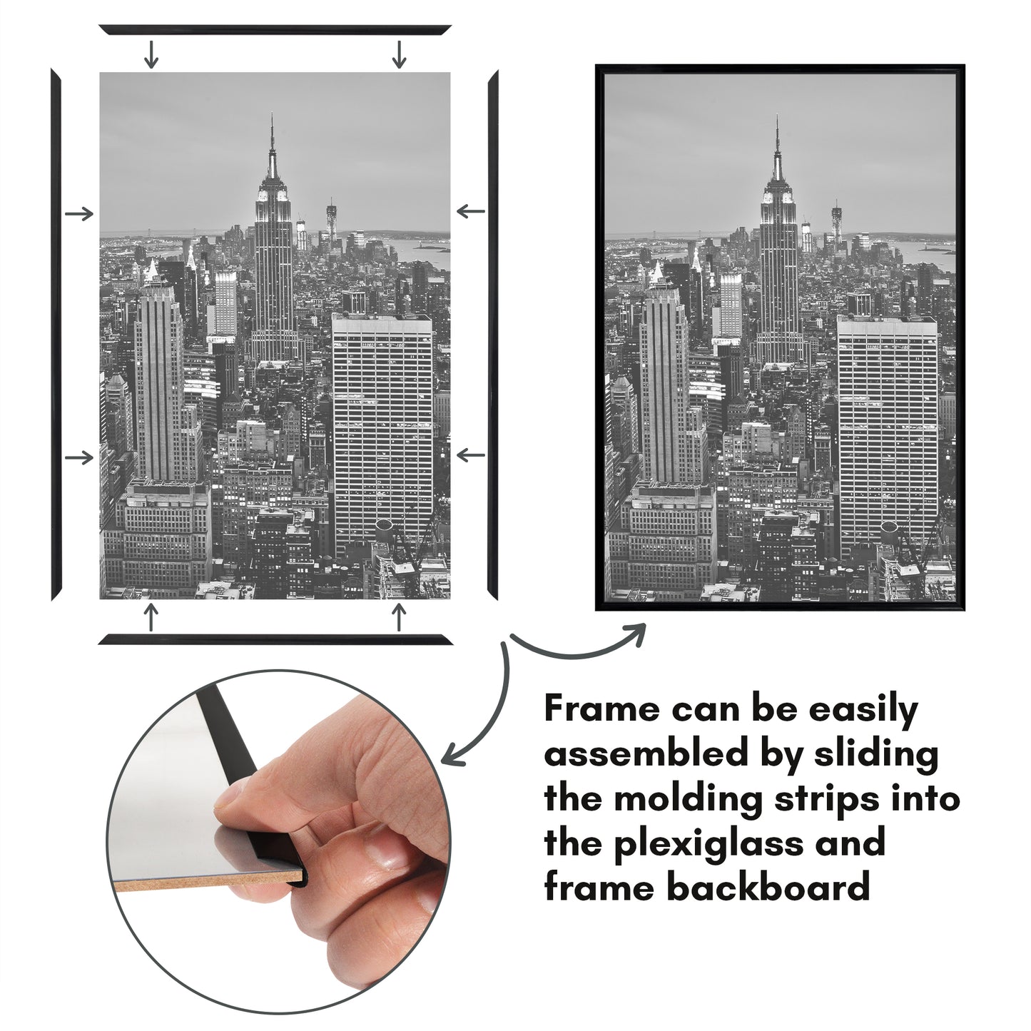 Slide-in Picture Frame with Buildable Molding | Fusion Collection