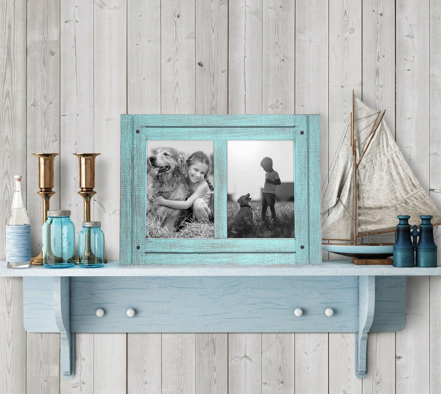 Rustic Picture Frame with Distressed Molding | Hampton Collection