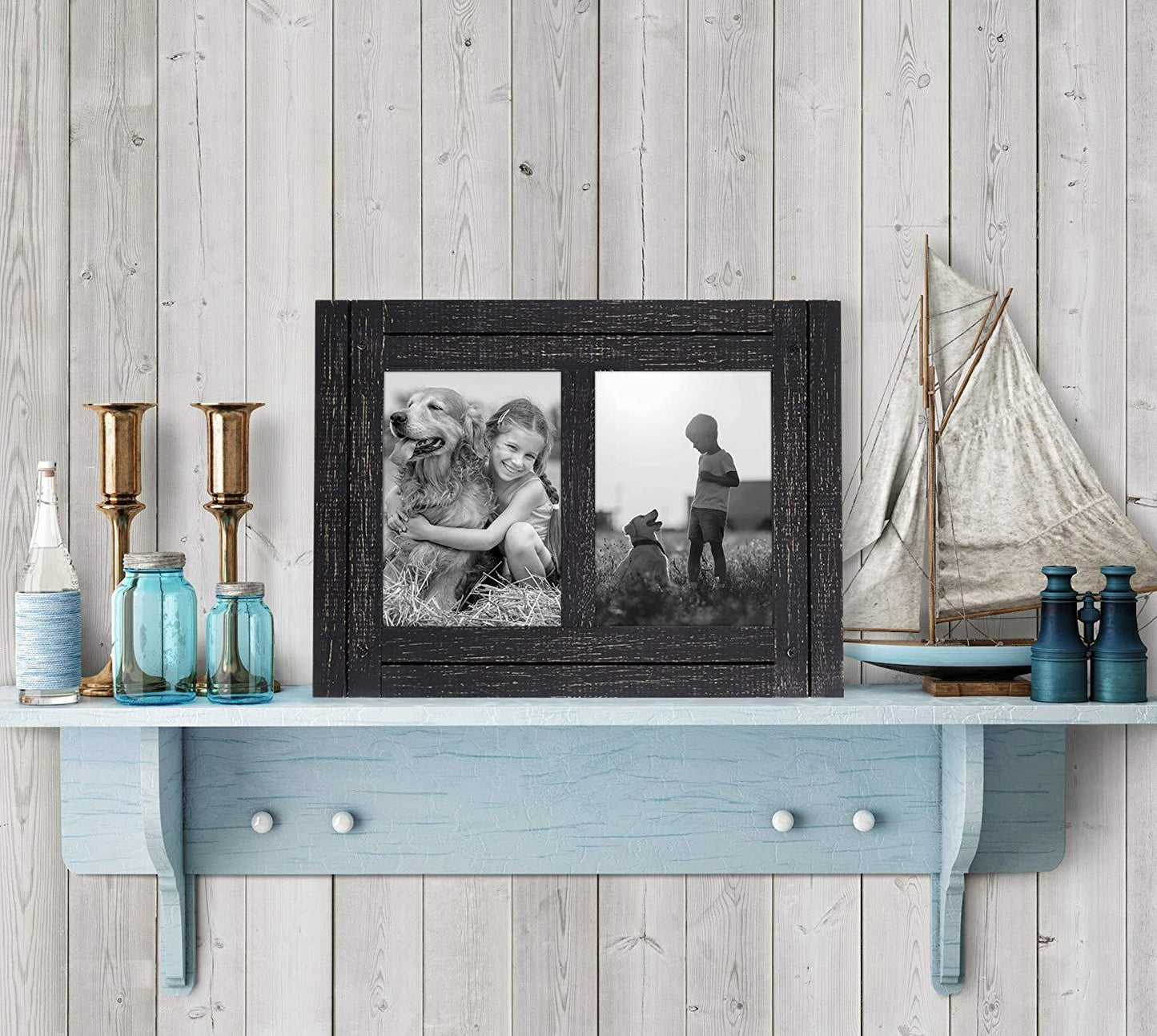 Rustic Picture Frame with Textured Wood | Choose Size and Color