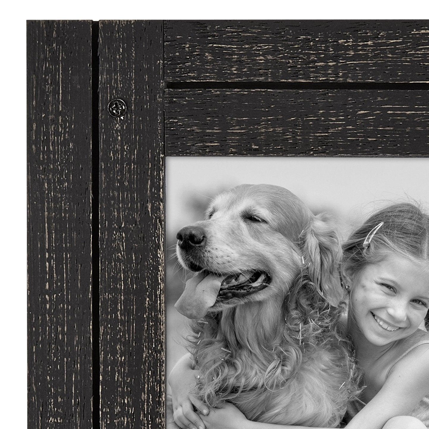 Rustic Picture Frame with Textured Wood | Choose Size and Color