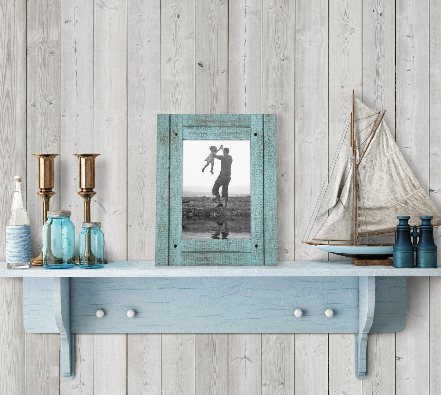 Rustic Picture Frame with Textured Wood | Choose Size and Color