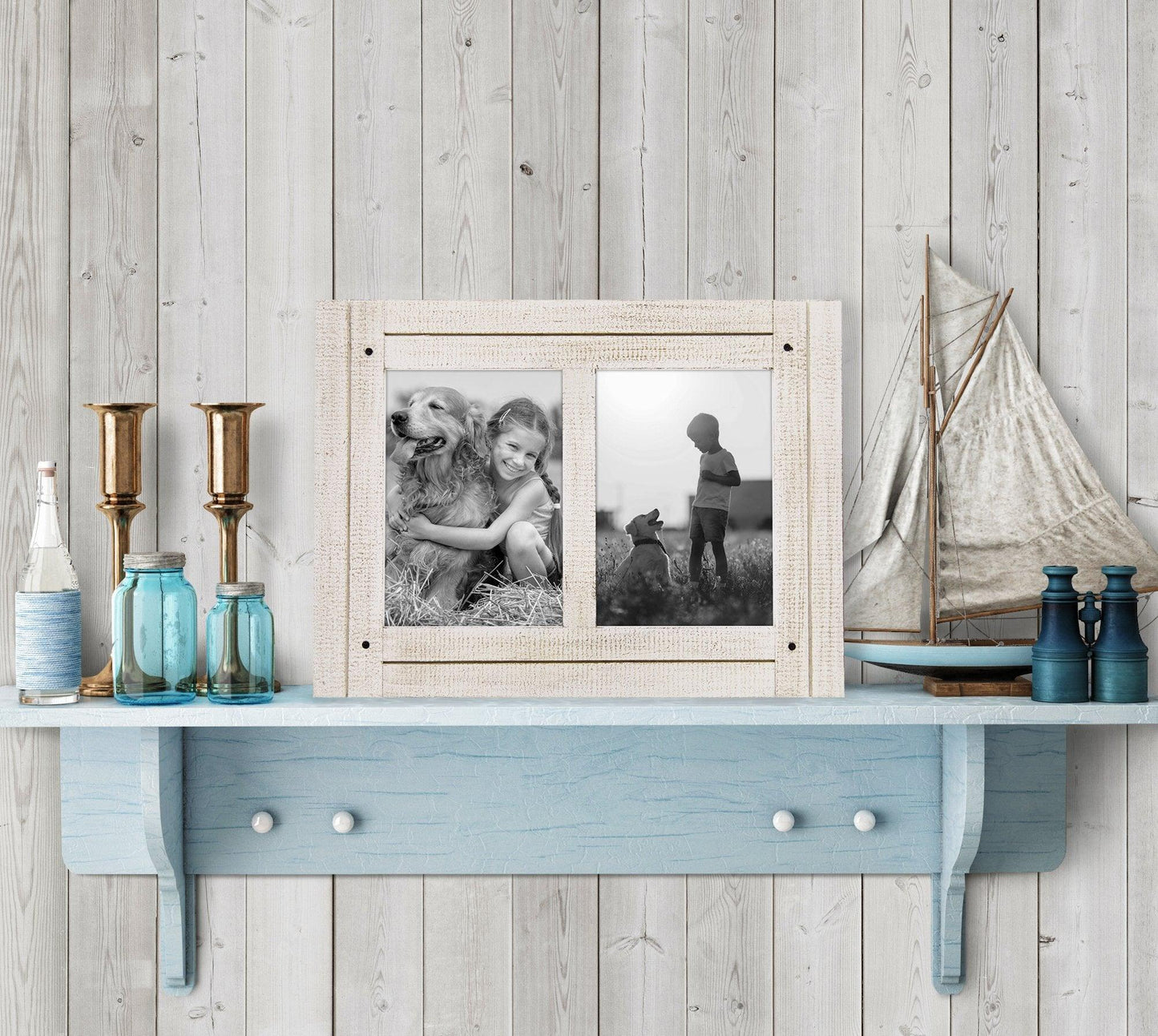 Rustic Picture Frame with Distressed Molding | Hampton Collection