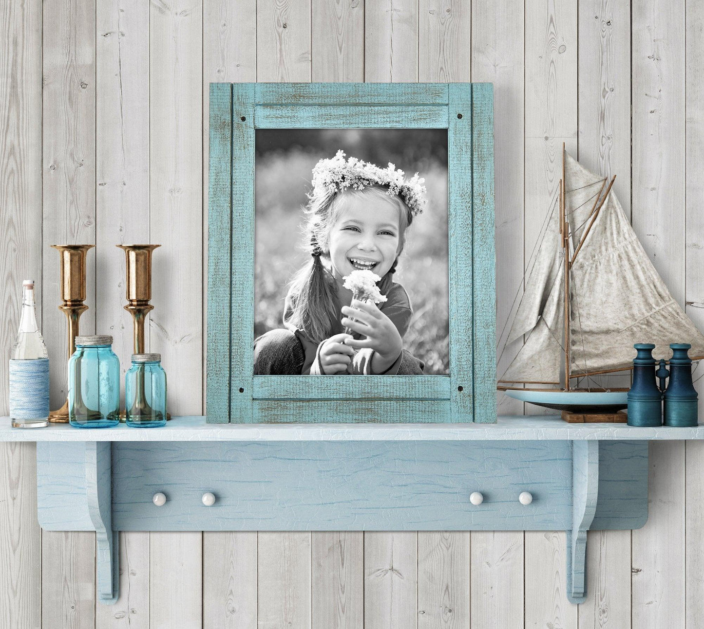 Rustic Picture Frame with Textured Wood | Choose Size and Color