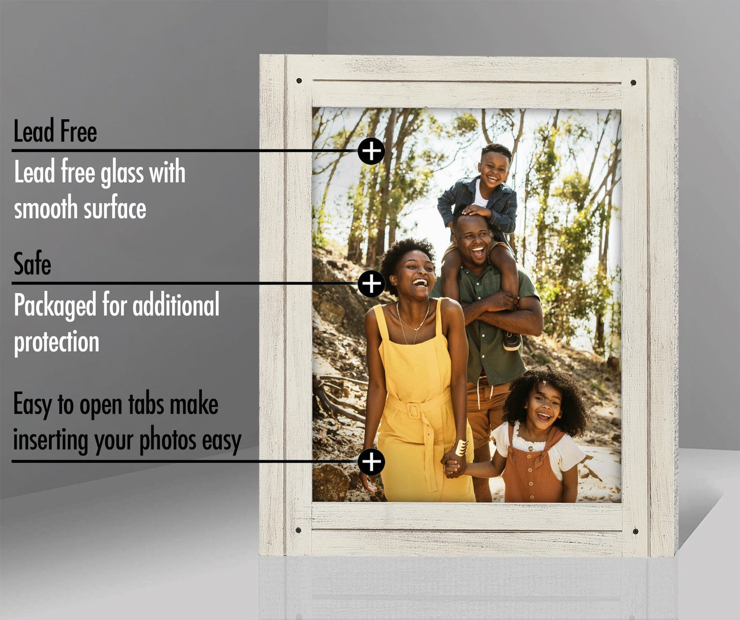 Rustic Picture Frame with Textured Wood | Choose Size and Color