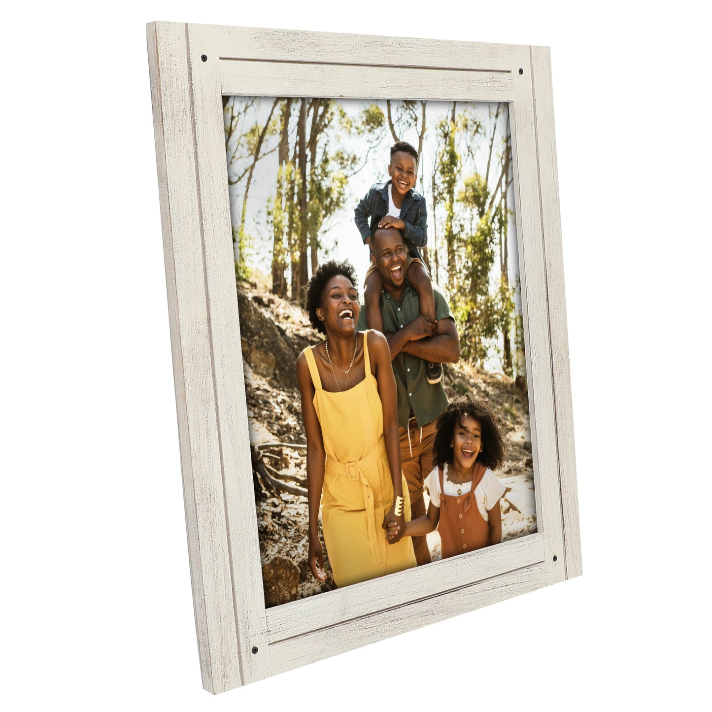 Rustic Picture Frame with Textured Wood | Choose Size and Color