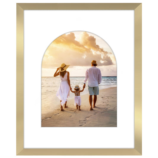 16x20 Picture Frame - Use as 11x14 Frame with Arch Mat or 16x20 Frame Without Mat - Engineered Wood Photo Frame with Plexiglass Cover