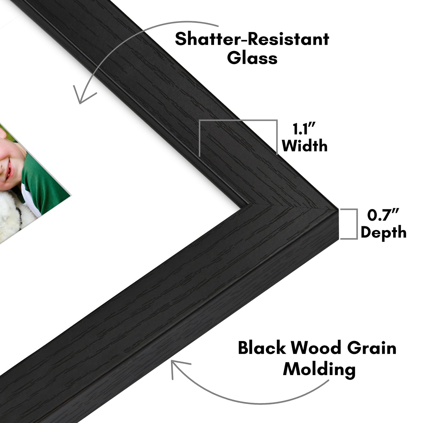 Gallery Picture Frame with Mat | Hudson Collection