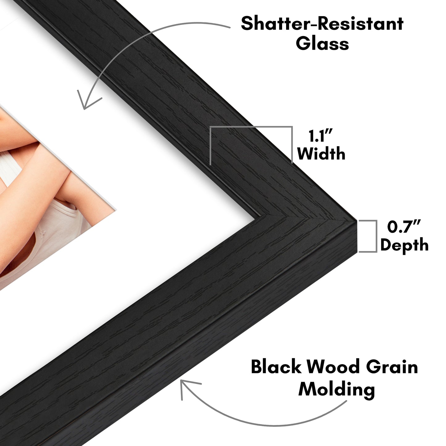 Gallery Picture Frame with Mat | Hudson Collection