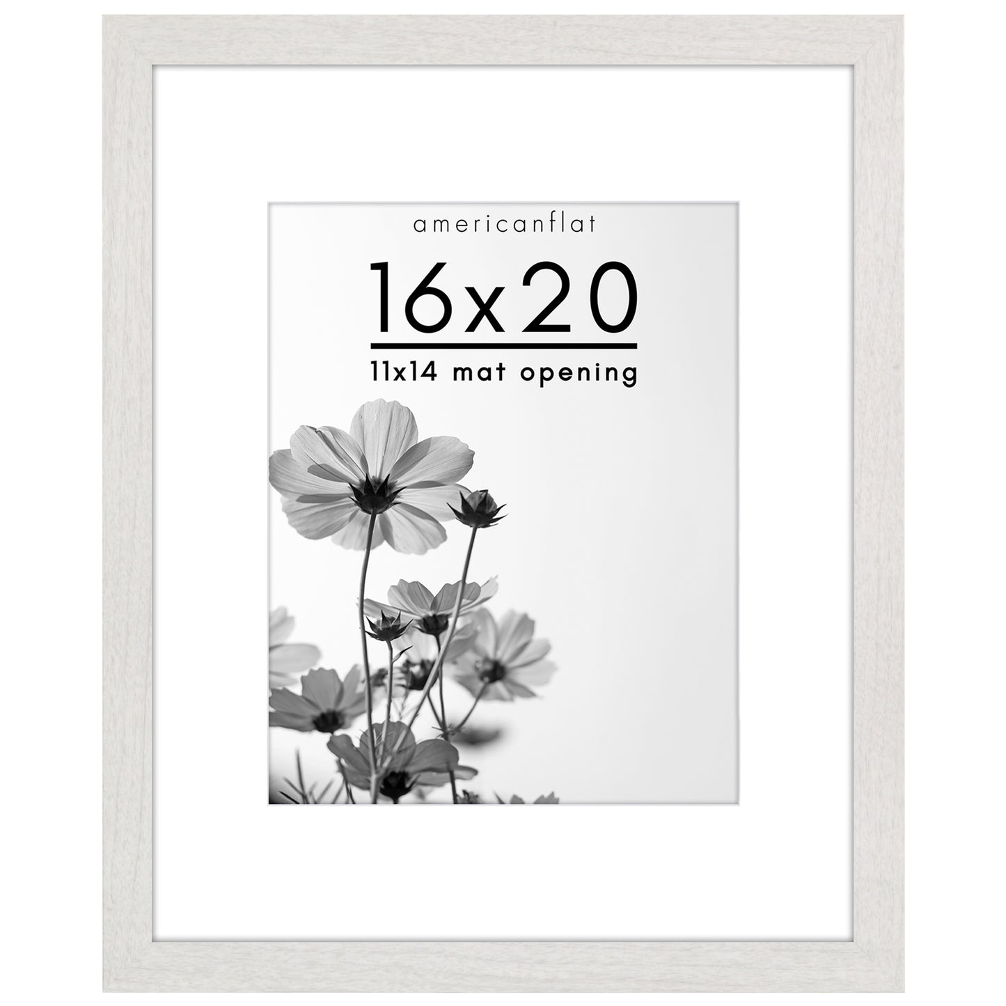 Wide Frame Picture Frame with Mat | Choose Your Size and Color