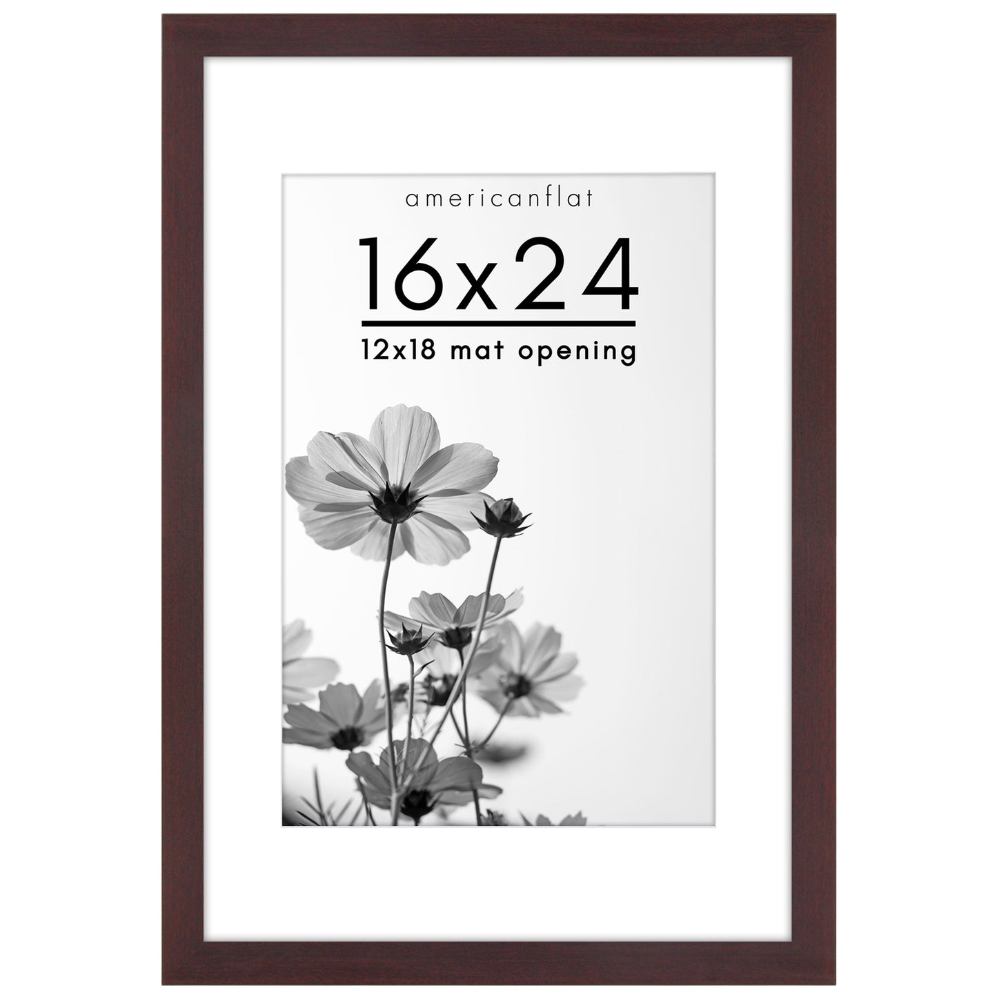 Wide Frame Picture Frame with Mat | Choose Your Size and Color