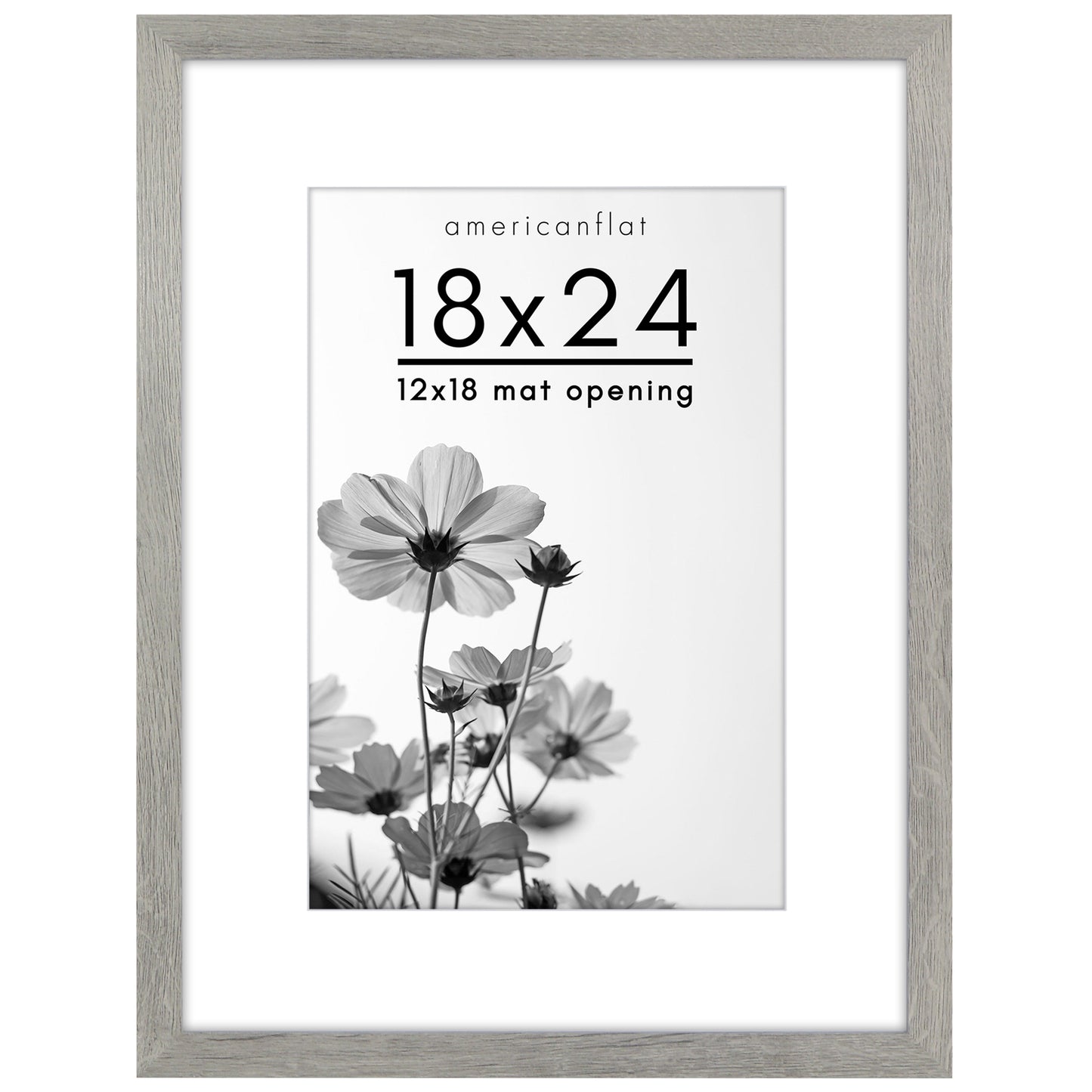 Wide Frame Picture Frame with Mat | Choose Your Size and Color