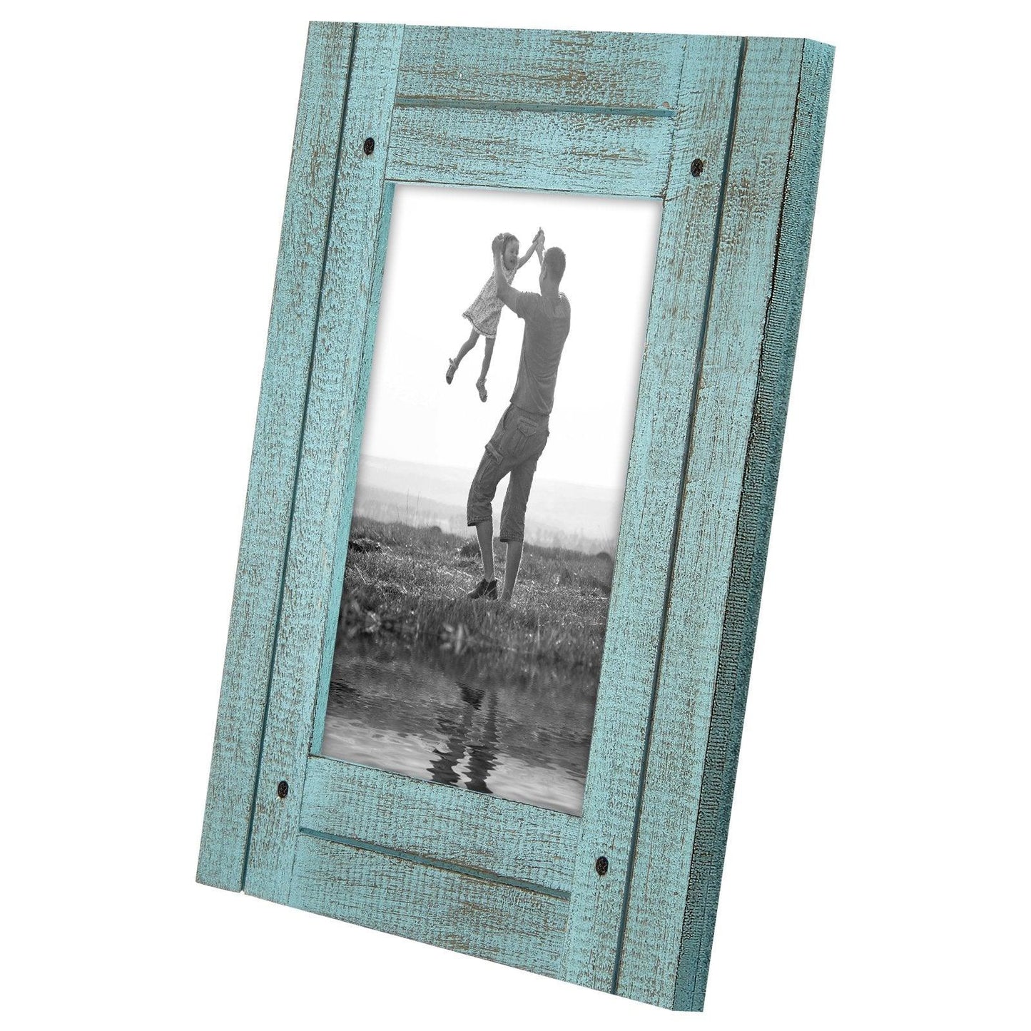 Rustic Picture Frame with Textured Wood | Choose Size and Color