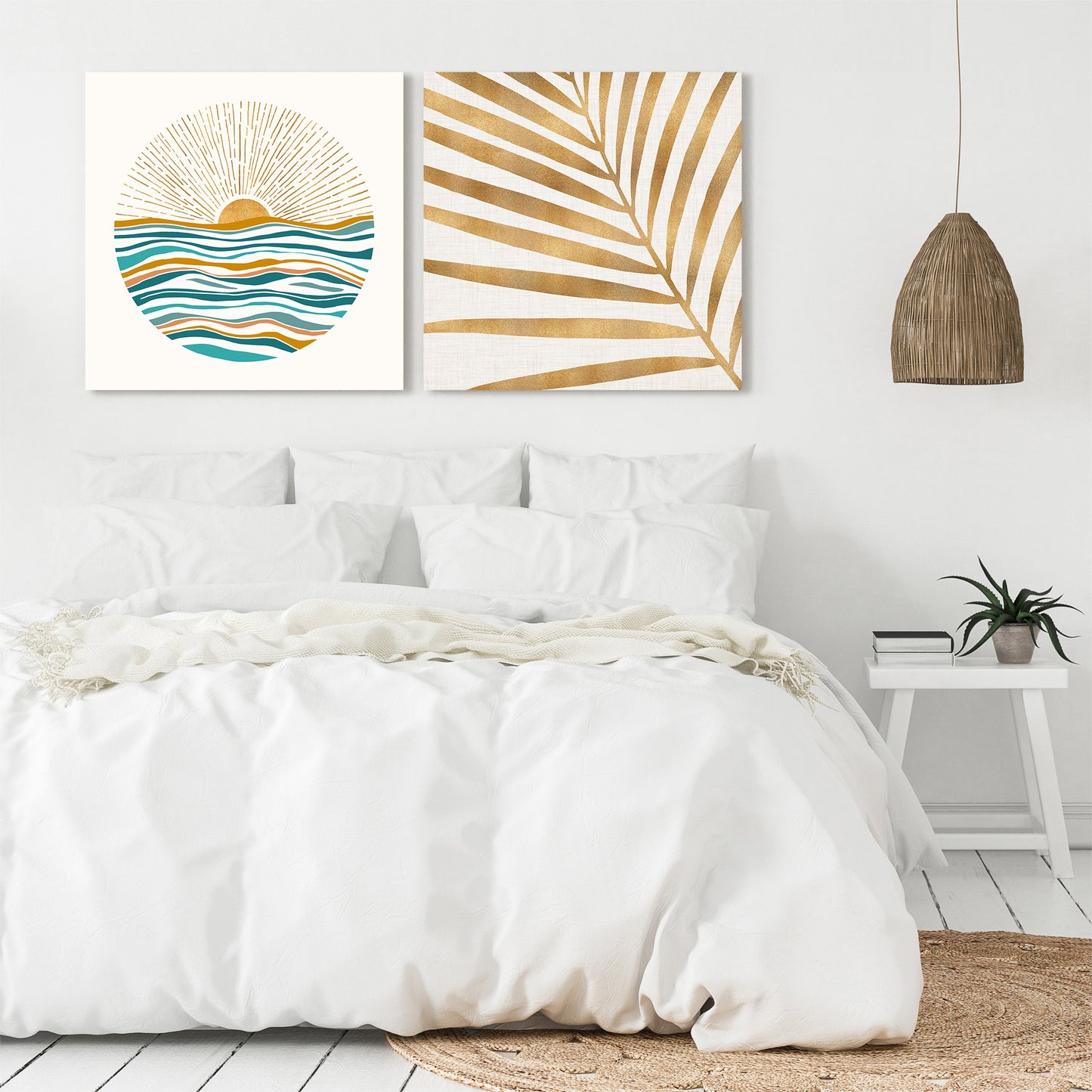California Sunset by Modern Tropical - 2 Piece Gallery Wrapped Canvas Set - Art Set - Americanflat