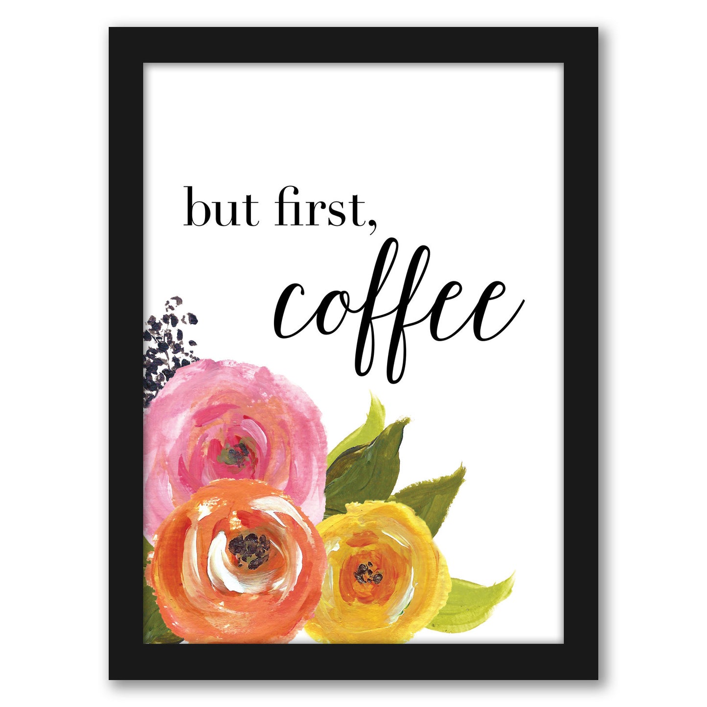But First Coffee by Amy Brinkman - Framed Print