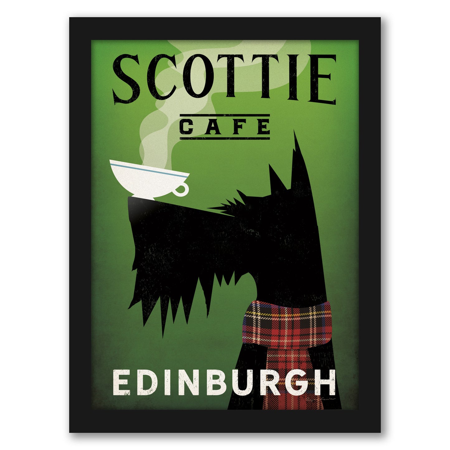 Scottie Cafe by Wild Apple - Framed Print