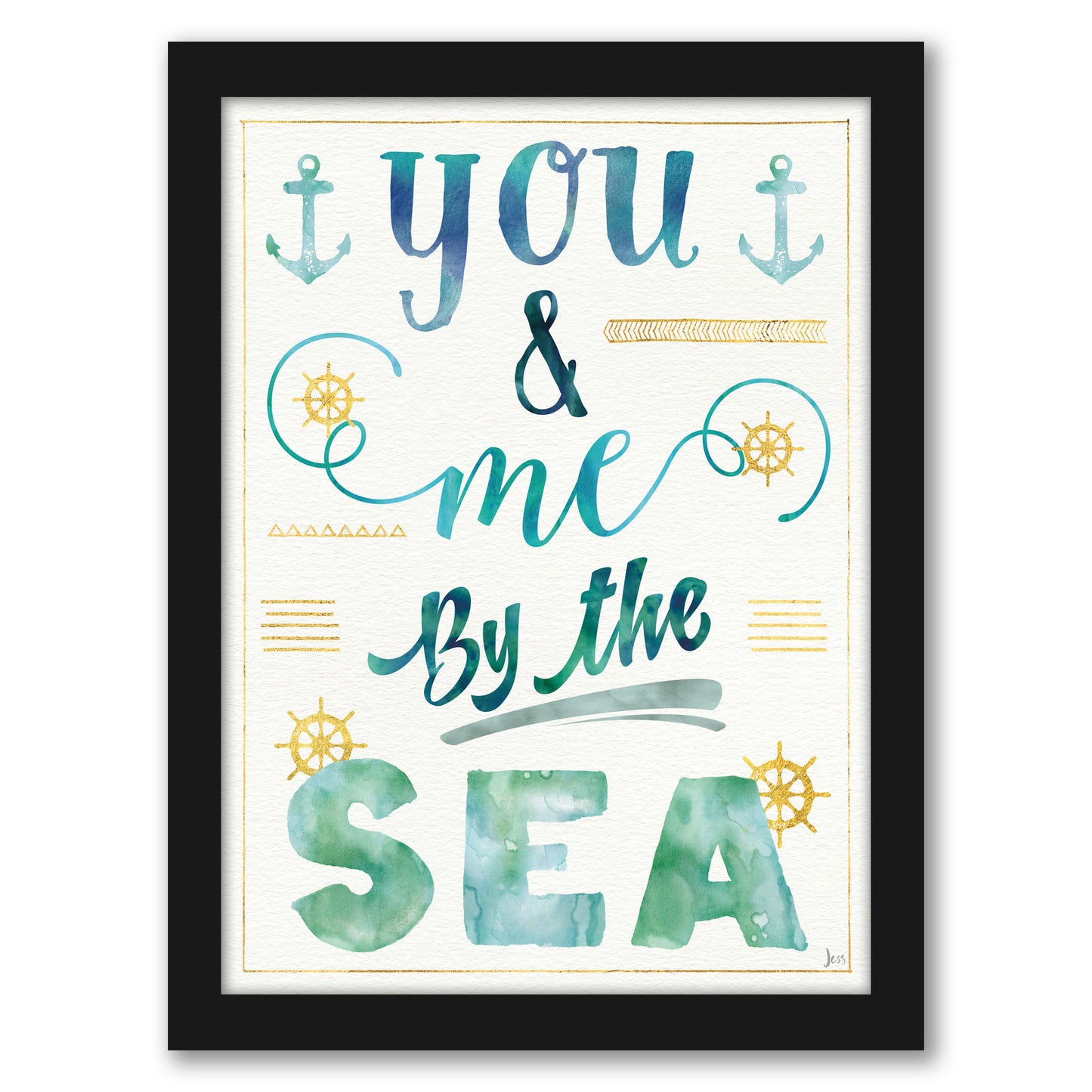 Coastal Words Ii by Wild Apple - Framed Print