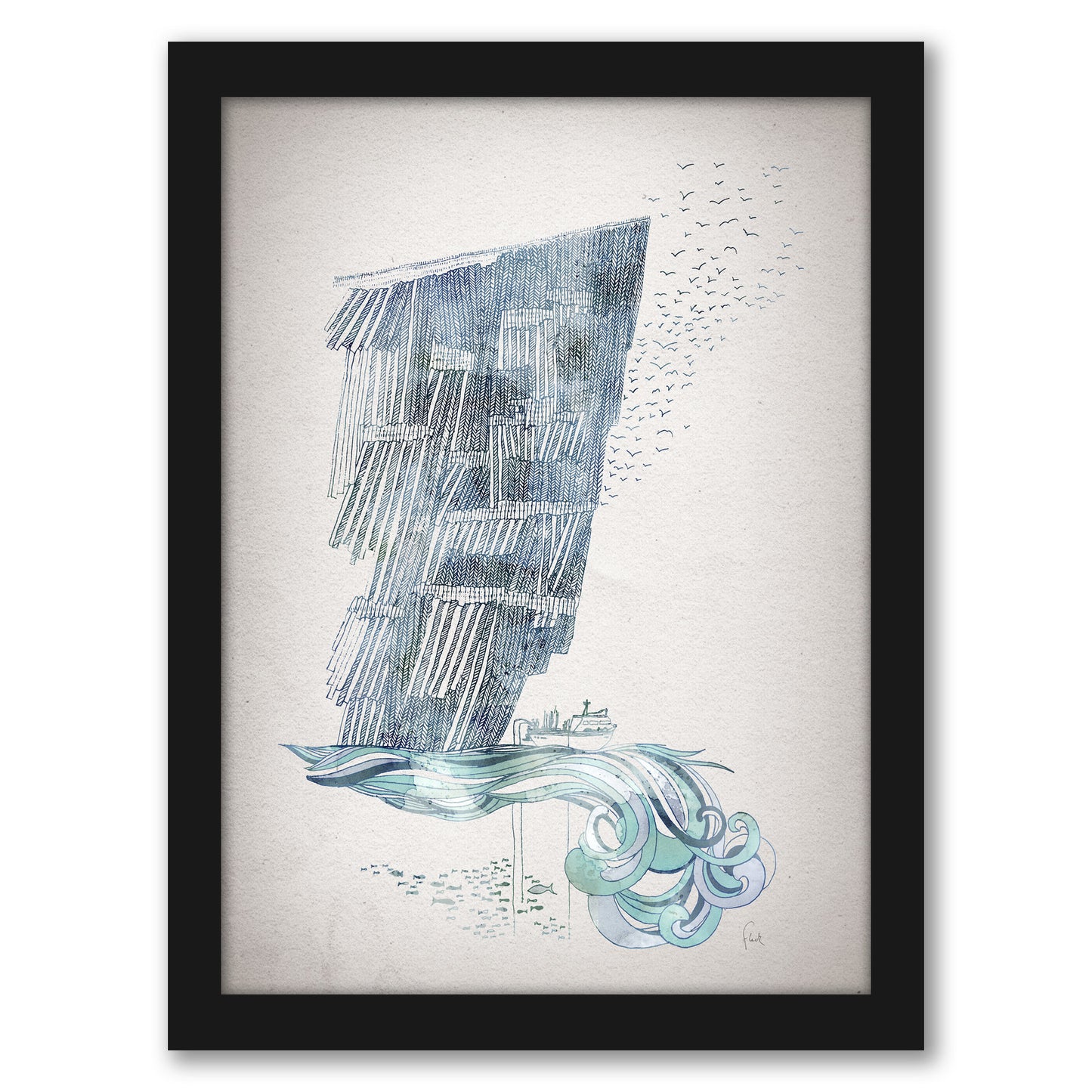 Cliffs by David Fleck - Framed Print