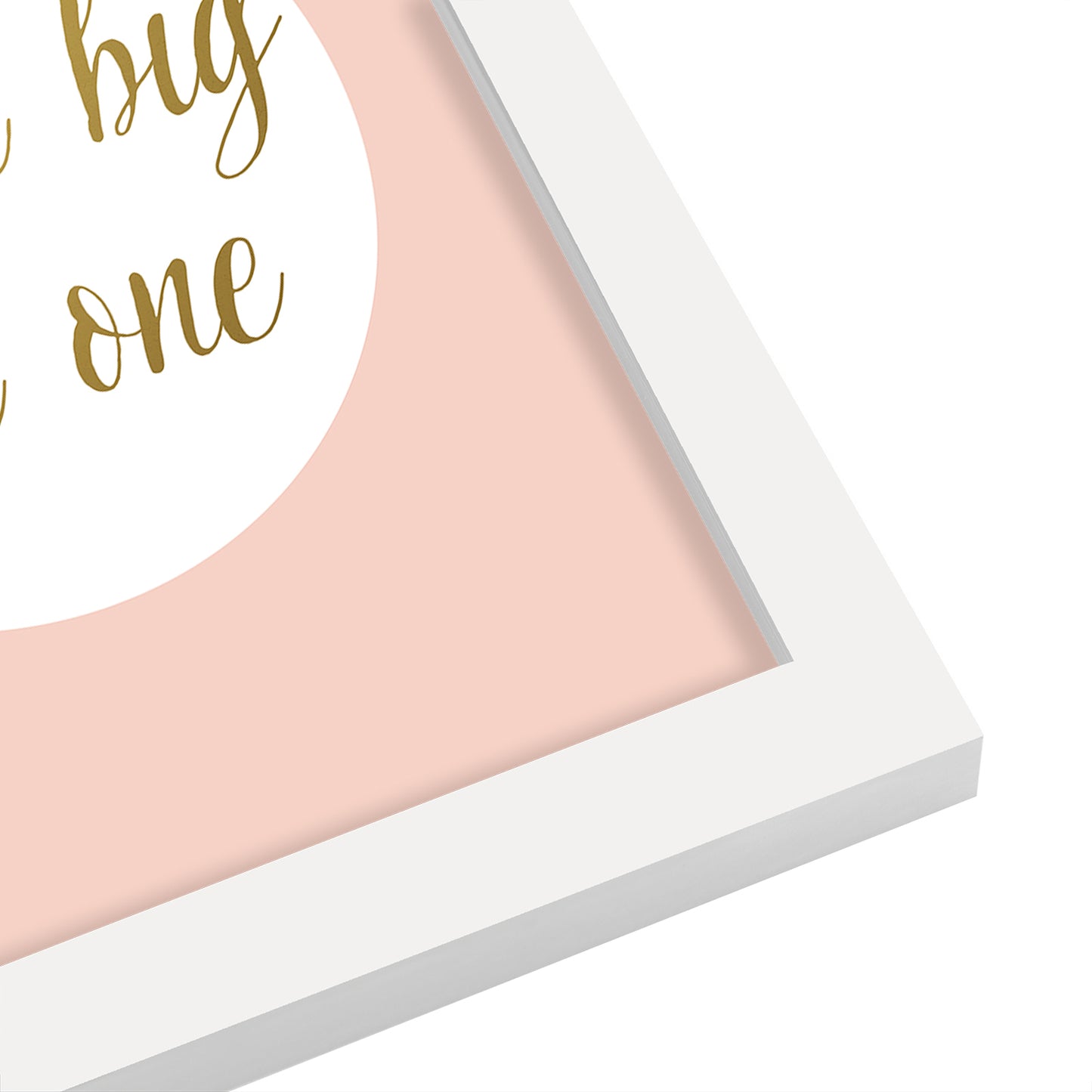 Dream Big Circle Blush By Wall + Wonder - White Framed Print
