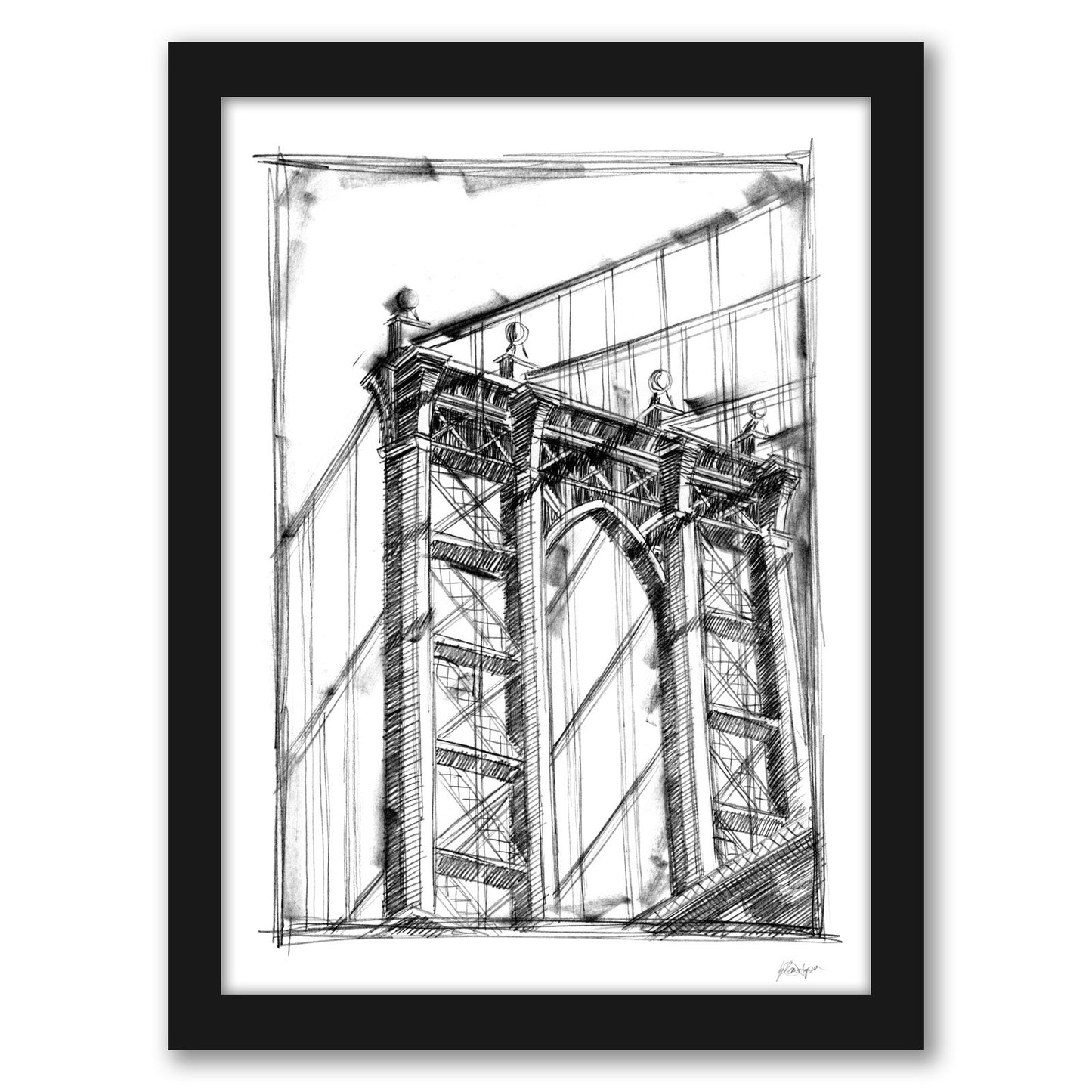 Graphic Architectural Study IV by Ethan Harper by World Art Group - Framed Print