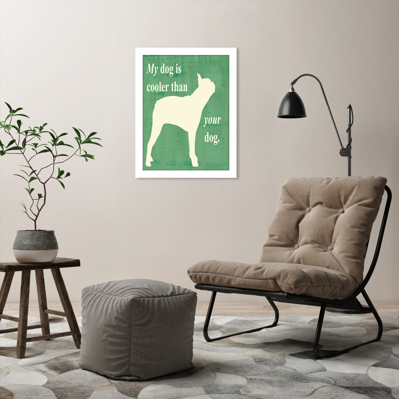 My Dog is Cooler Than Your Dog by Vision Studio by World Art Group - White Framed Print