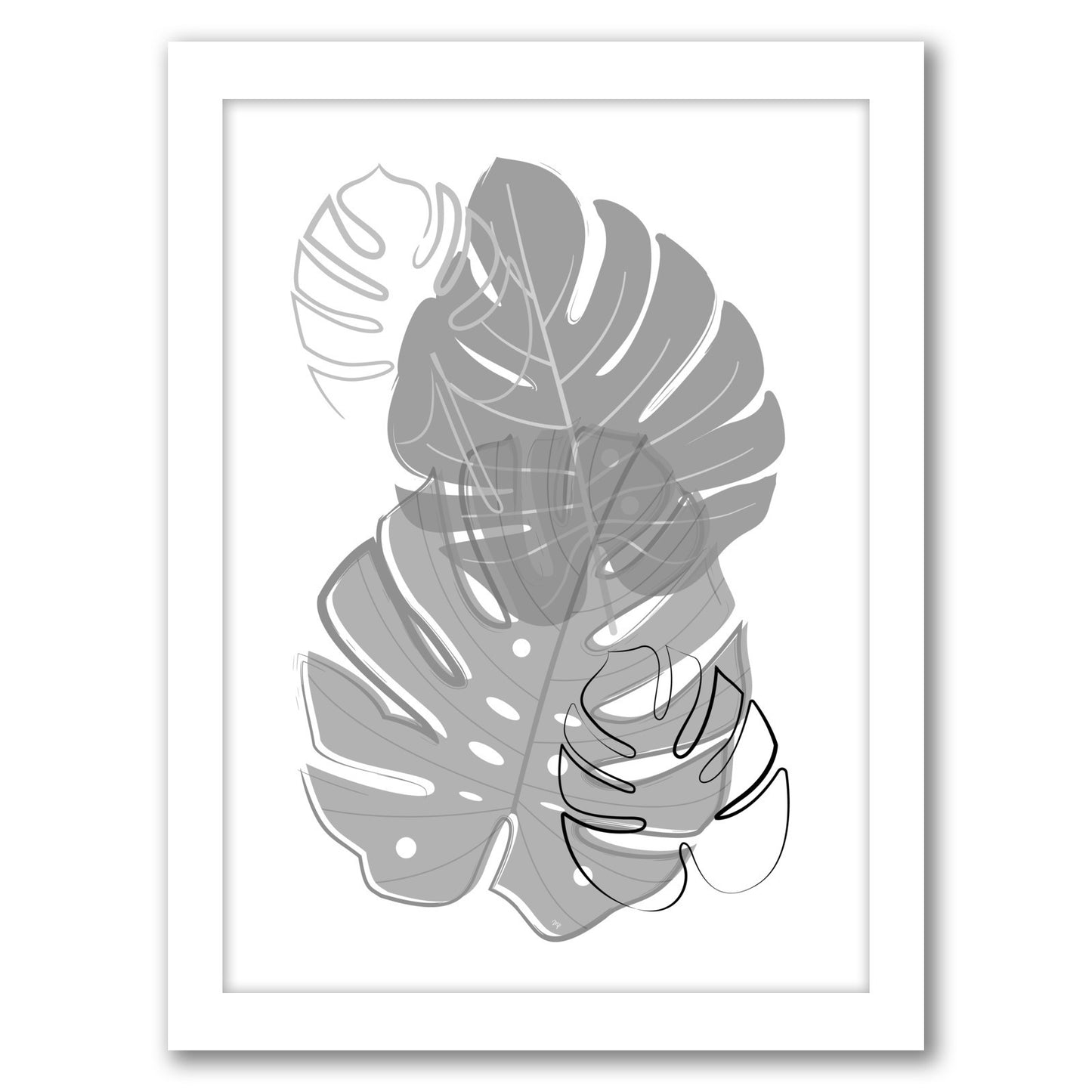Black Leaves By Martina - Framed Print