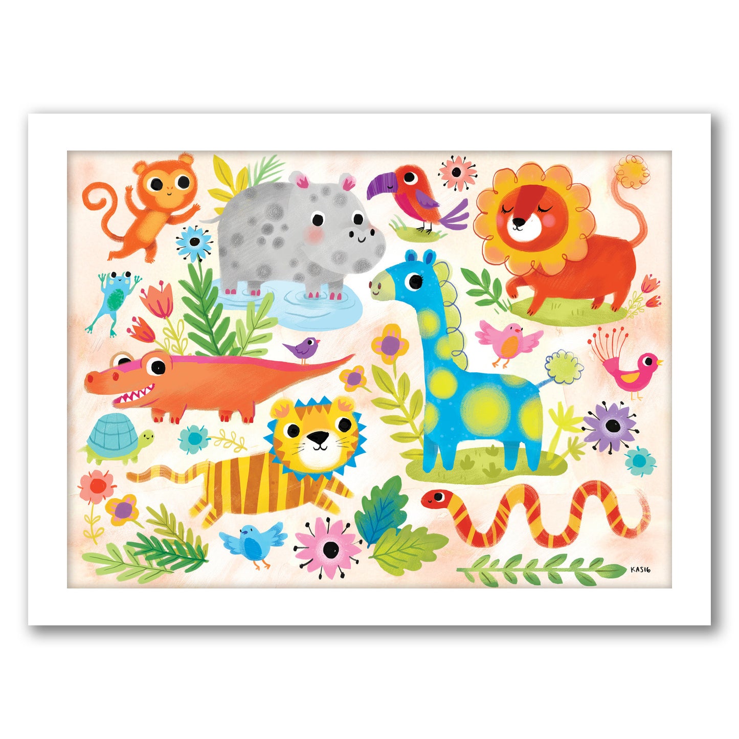 Safari By Kathryn Selbert - White Framed Print