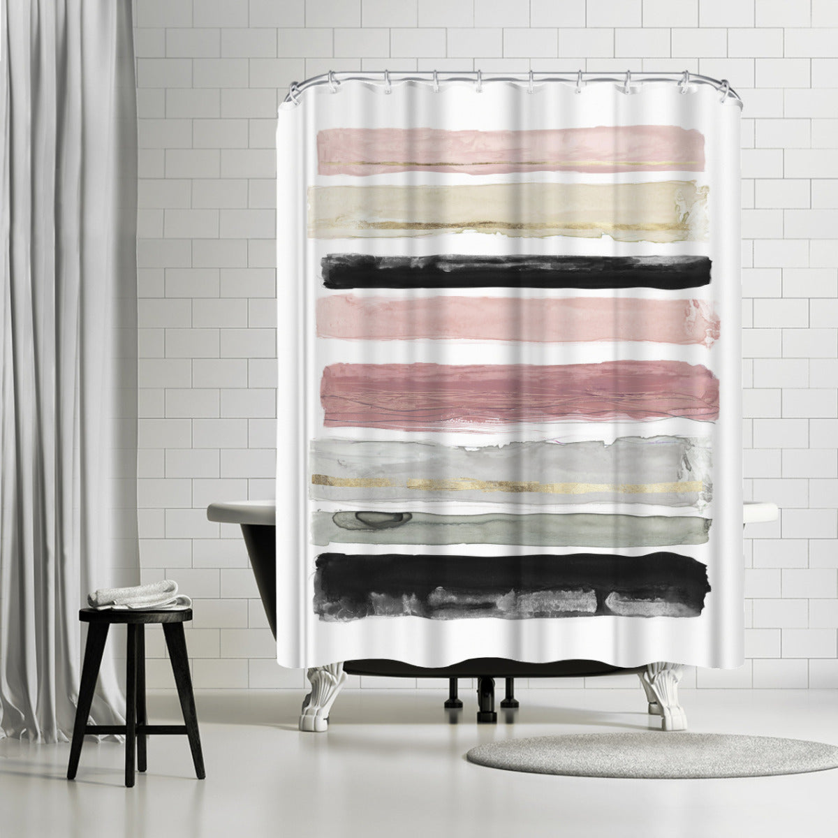 Rothko'S Stripes I by PI Creative Art - Shower Curtain