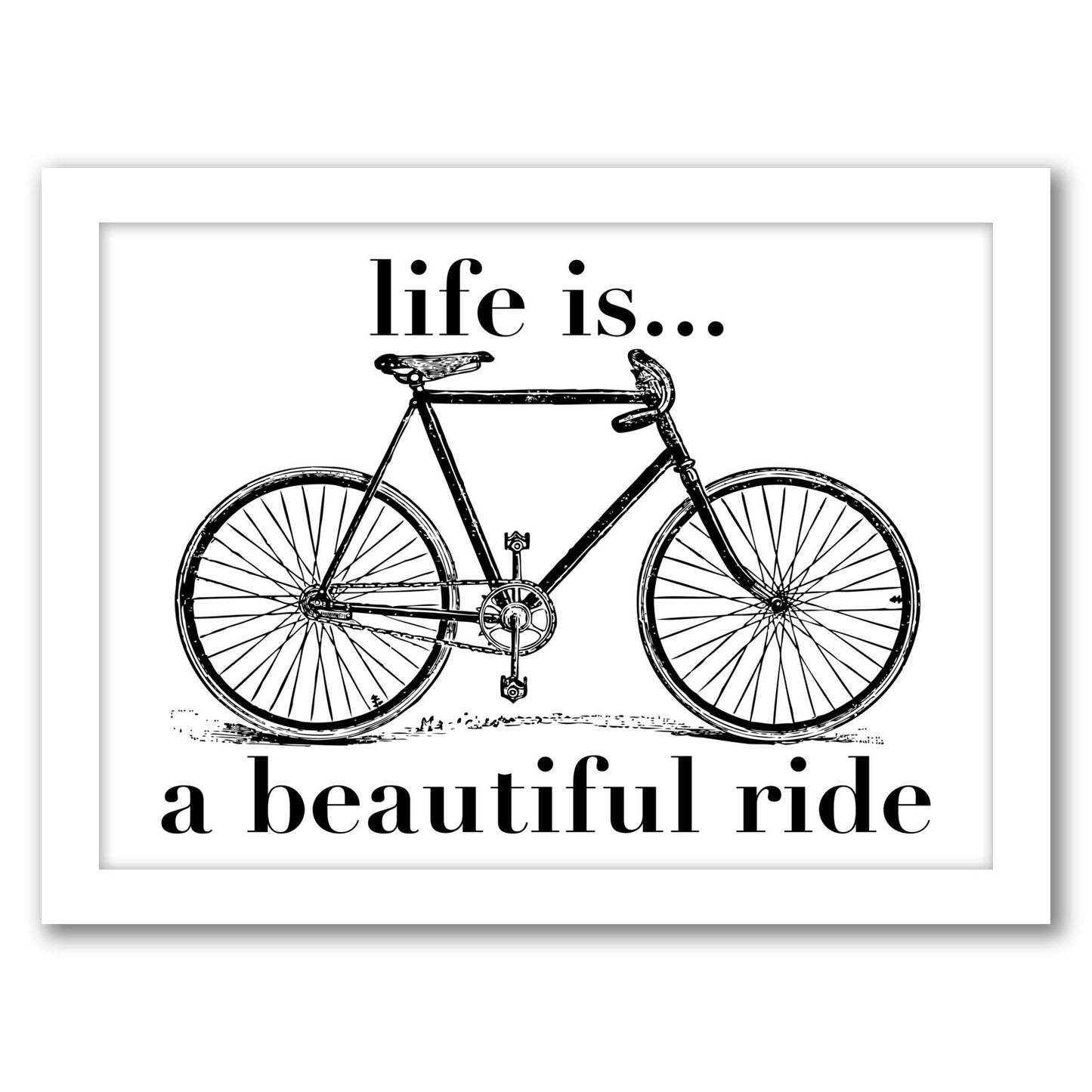 Bicycle Life Is Beautiful Ride by Amy Brinkman - Framed Print