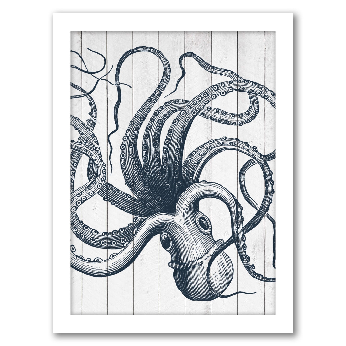 Wood Octopus by Samantha Ranlet - Framed Print