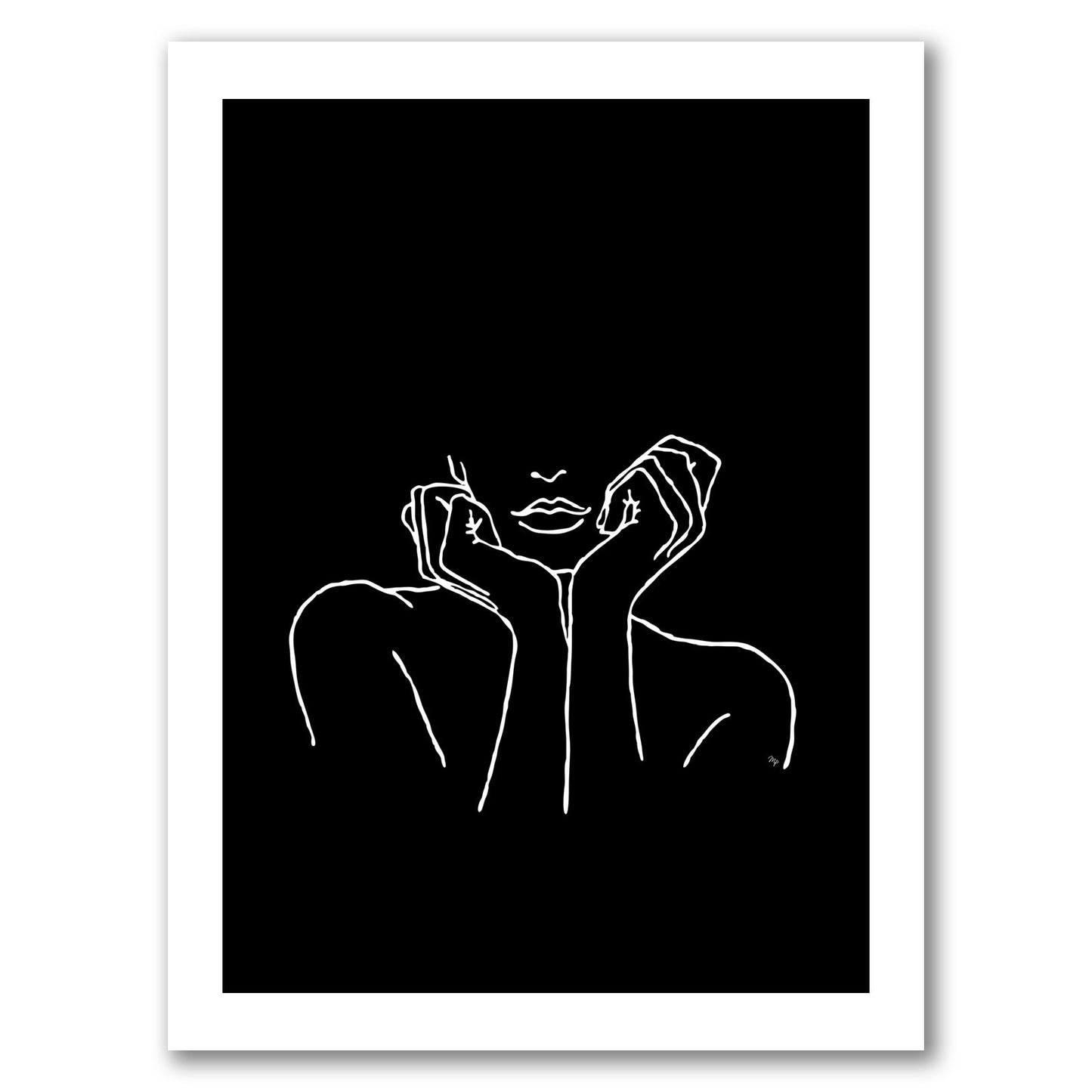 Thinking Abstract Figurative by Roseanne Kenny - Framed Print