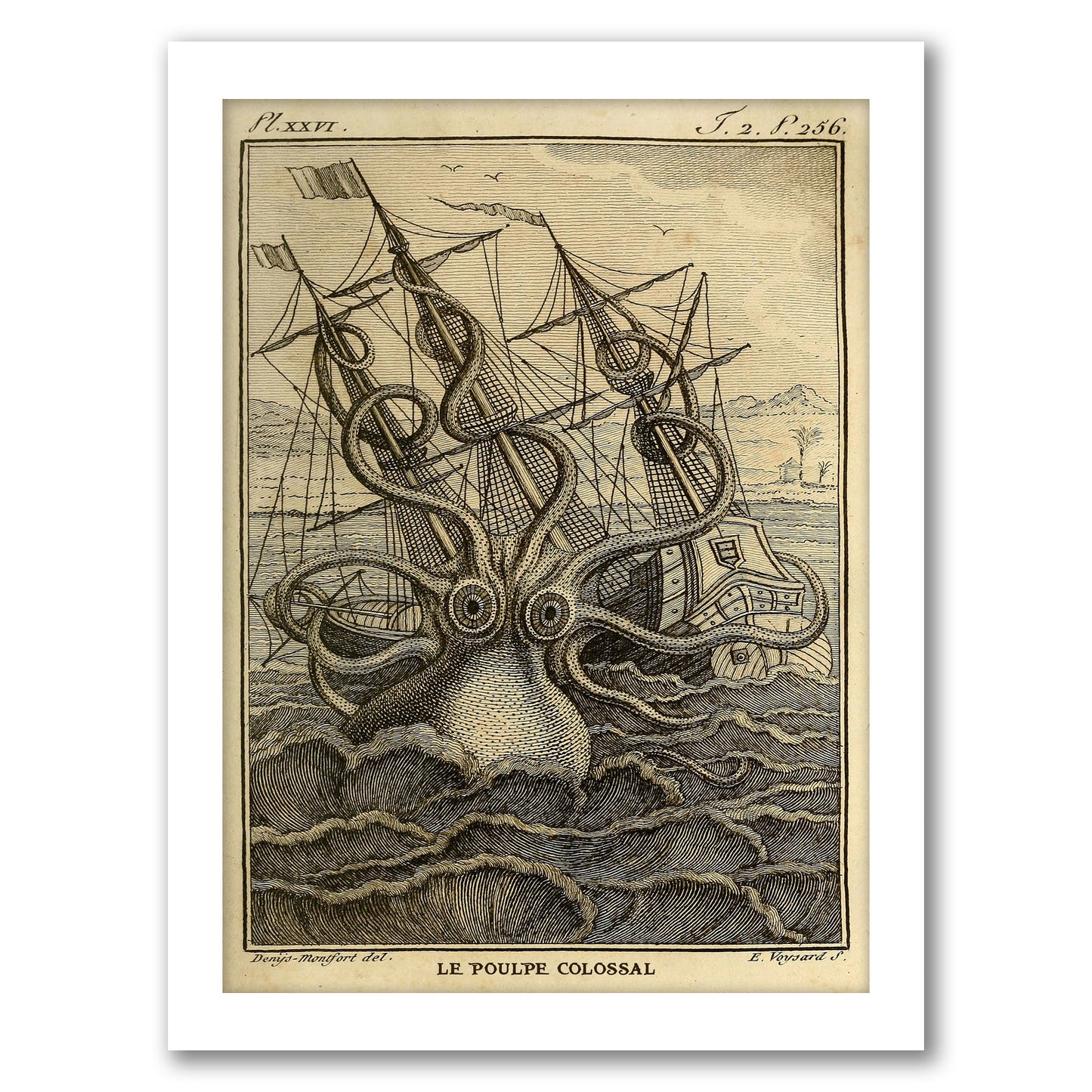 Kraken Original by Coastal Print & Design - Framed Print