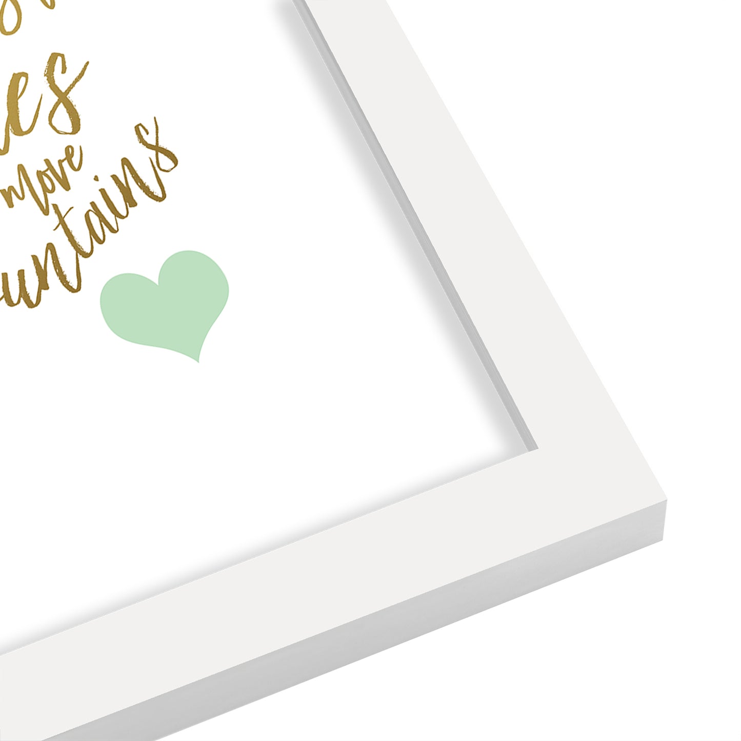Let Her Sleep Mint Heart By Wall + Wonder - Framed Print