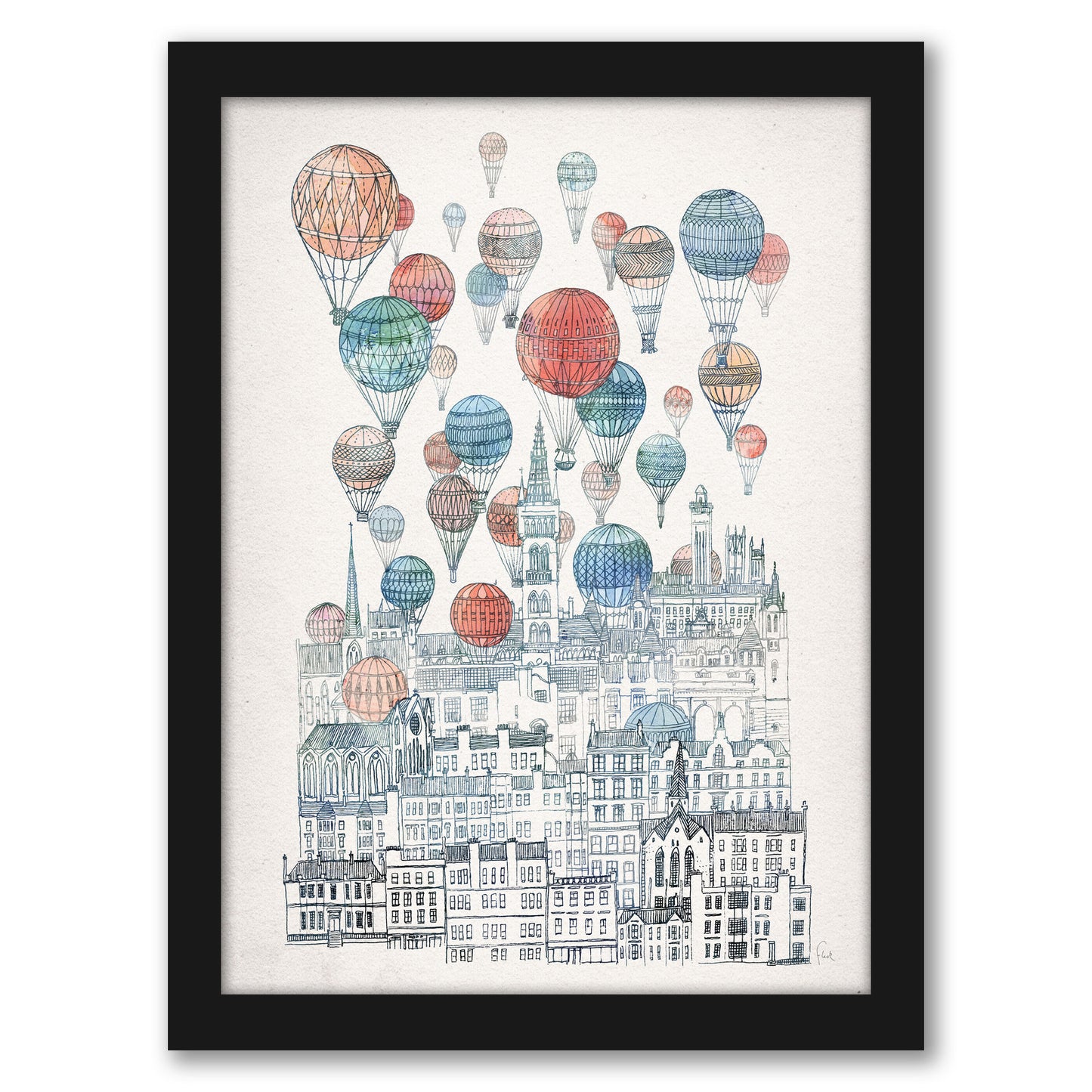 Voyages Over Glasgow by David Fleck - Framed Print