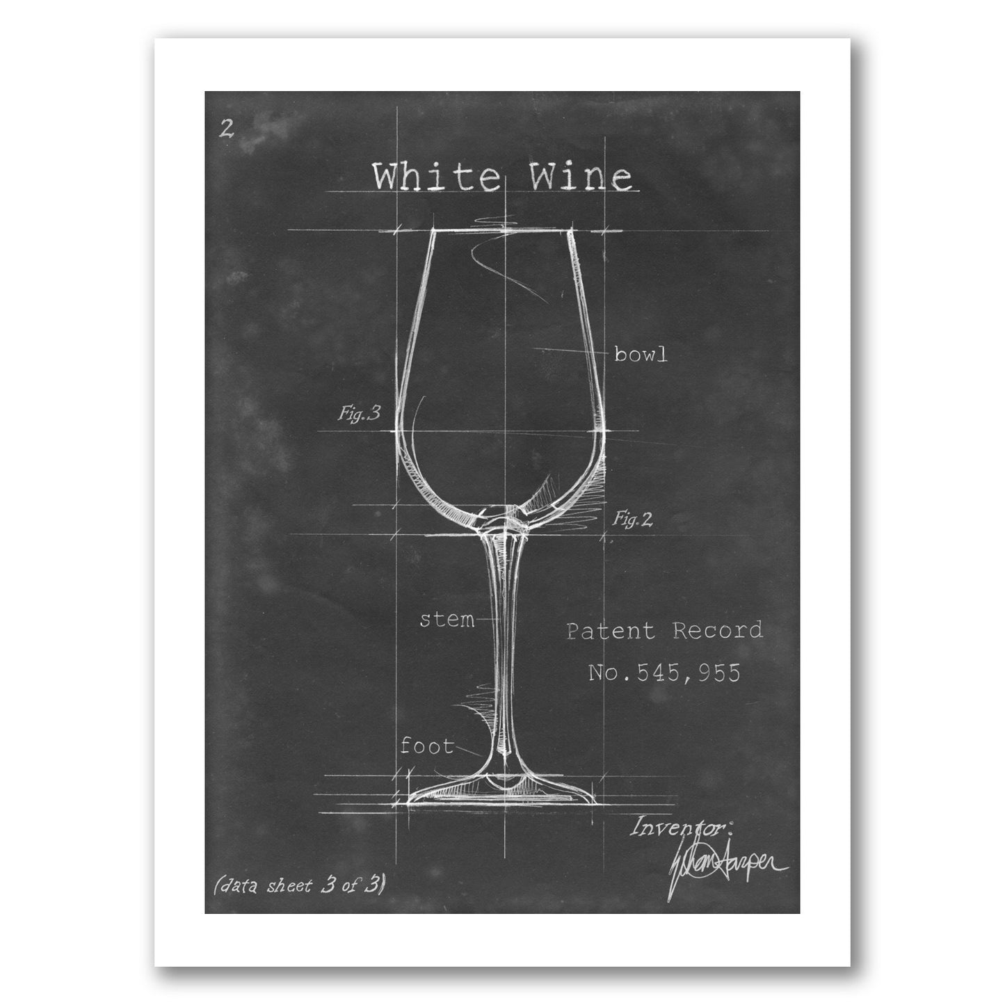 Barware Blueprint IV by Ethan Harper by World Art Group - Framed Print