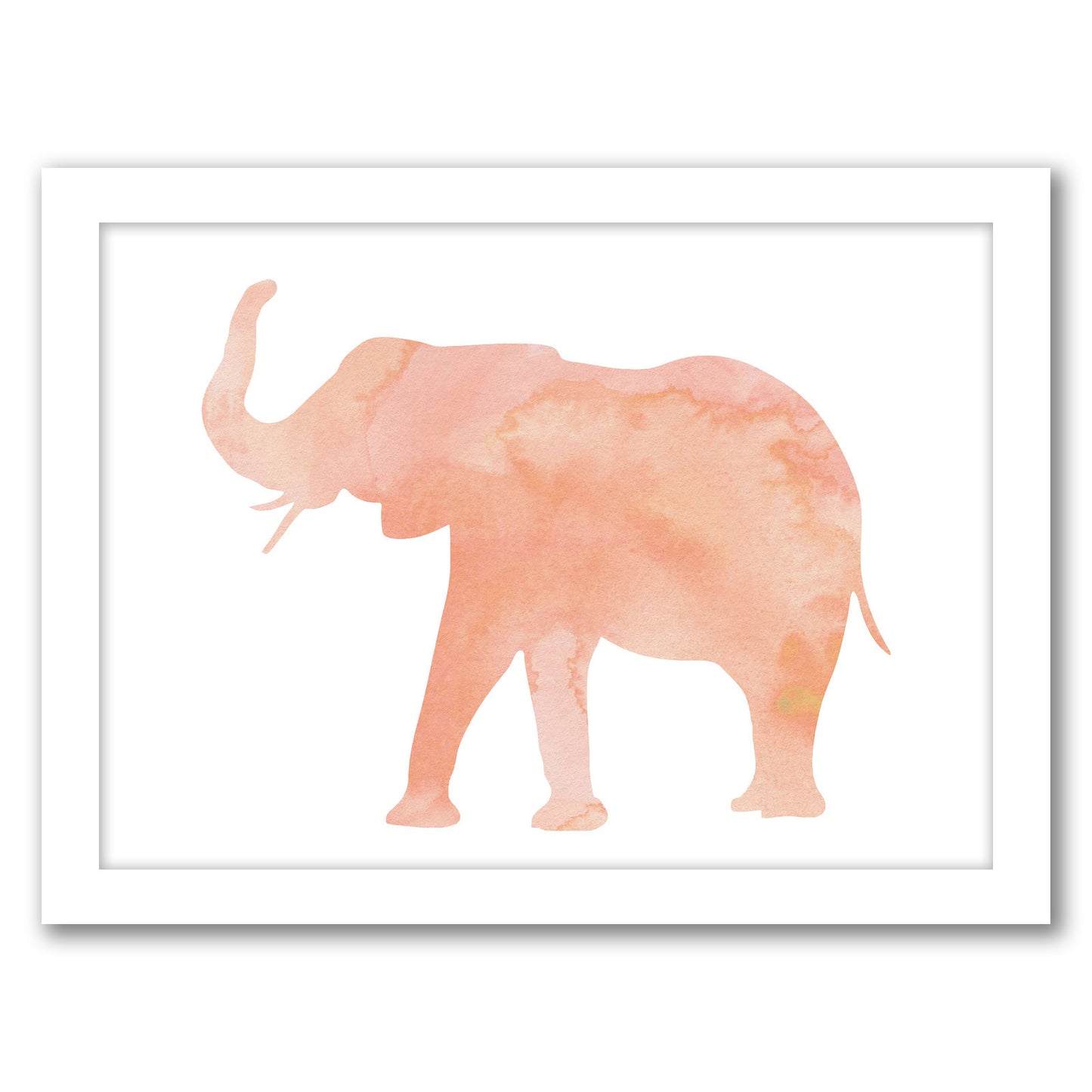 Coral Elephant by Peach & Gold - Framed Print