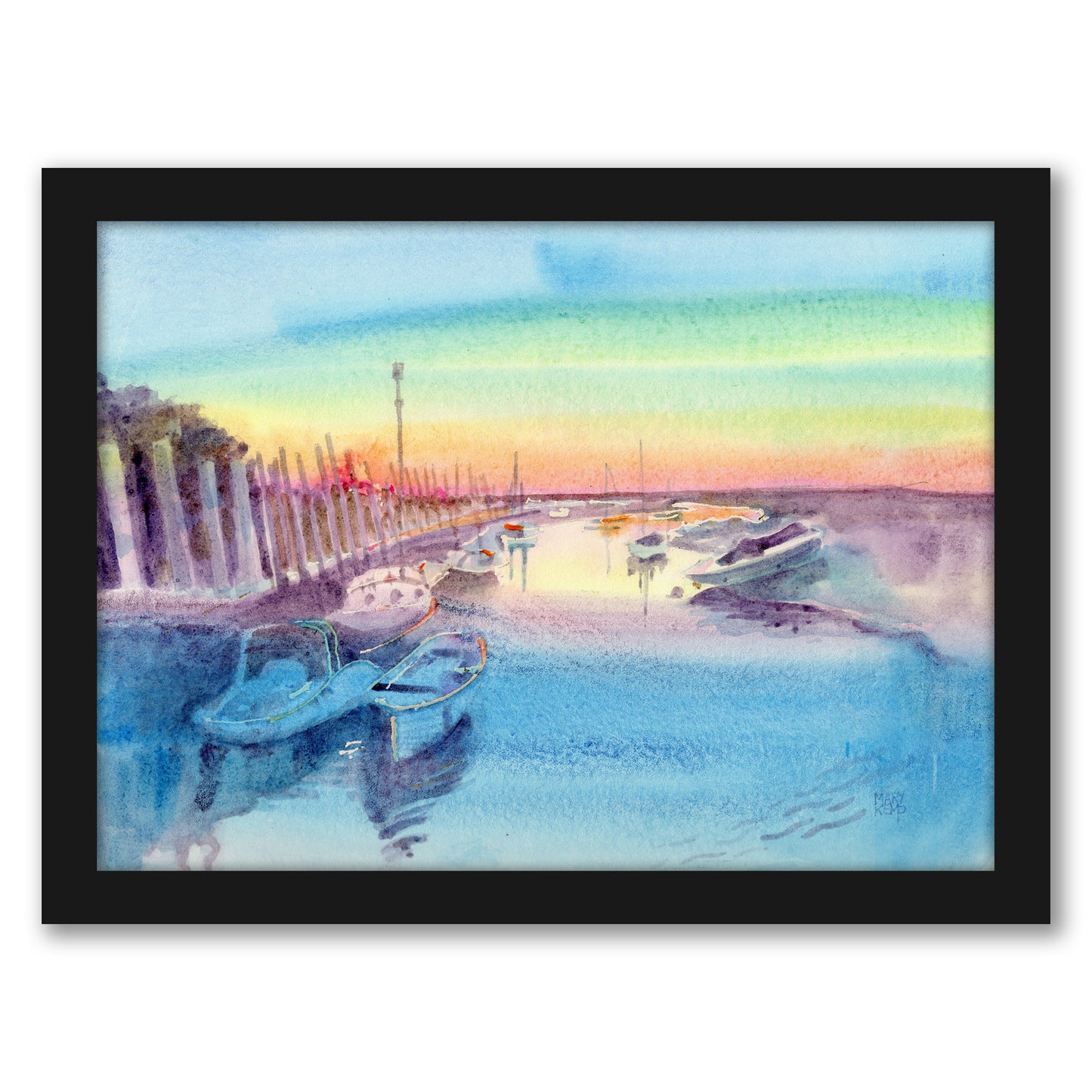 Evening Harbour By Mary Kemp - Framed Print