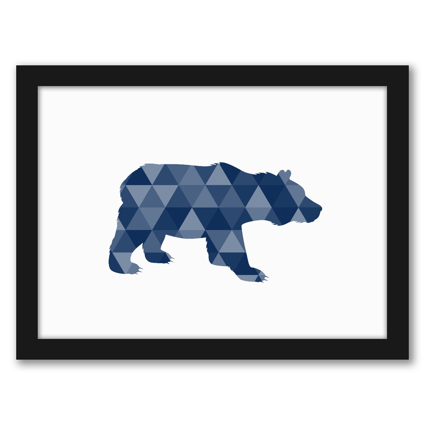 Geometric Bear By Nuada - Framed Print