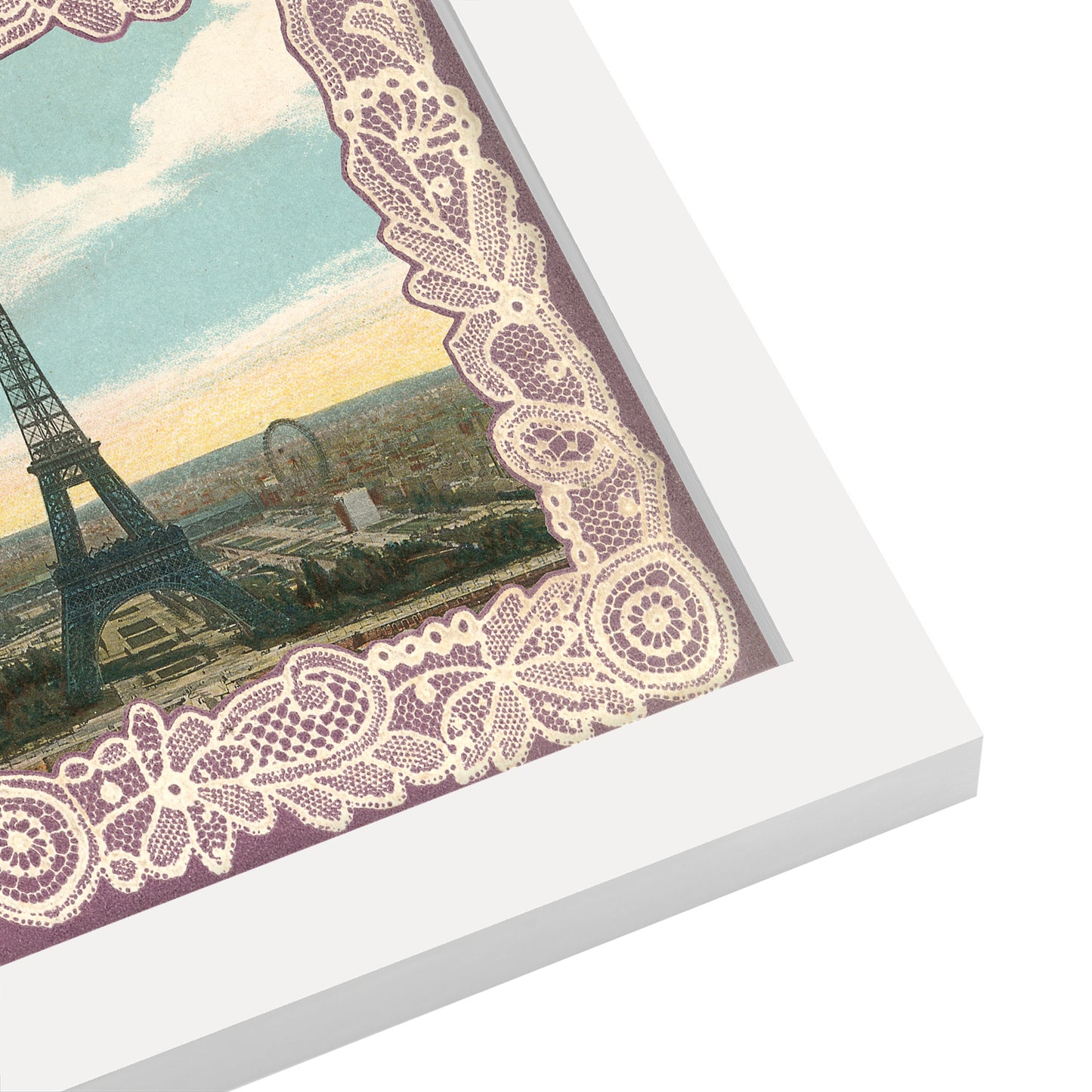 Eiffel Tower Postcard Stamp by Found Image Press - Framed Print