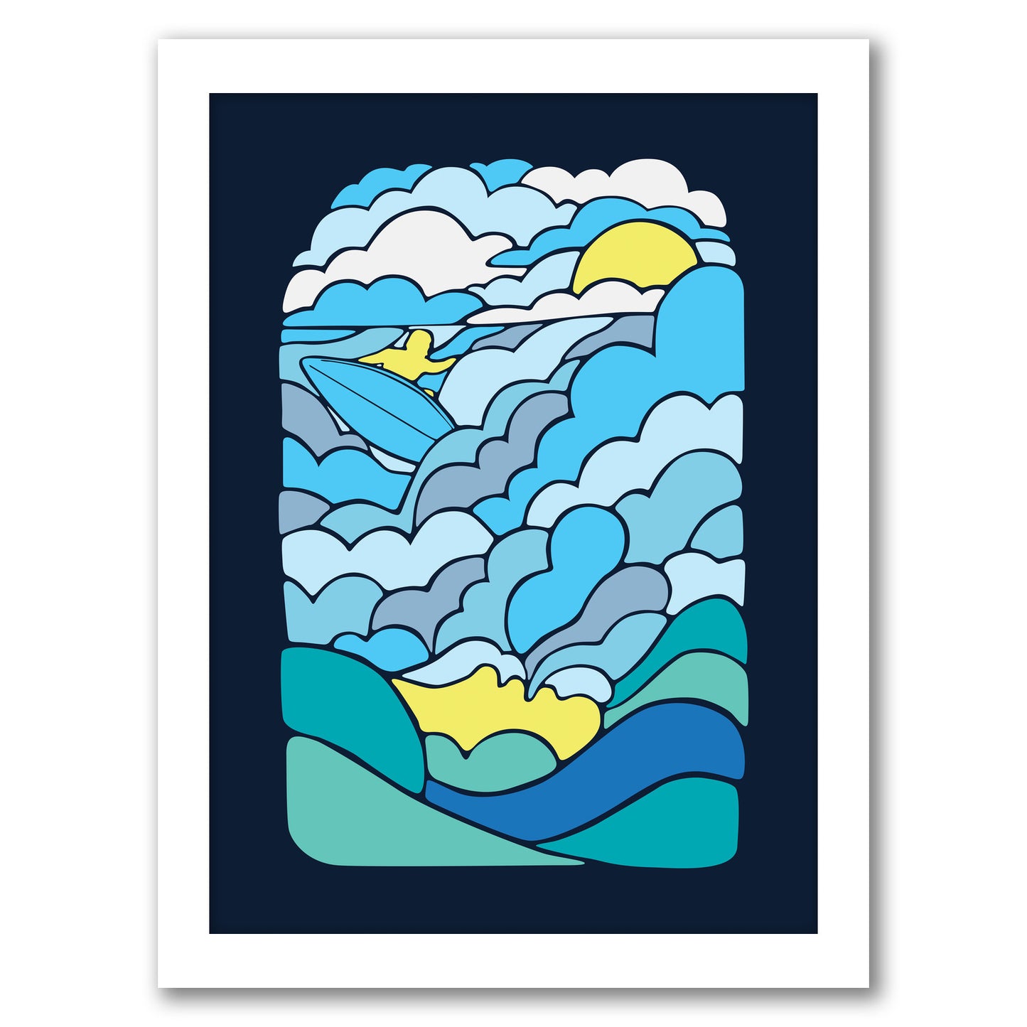 Cloud surfing by Joe Van Wetering - Framed Print
