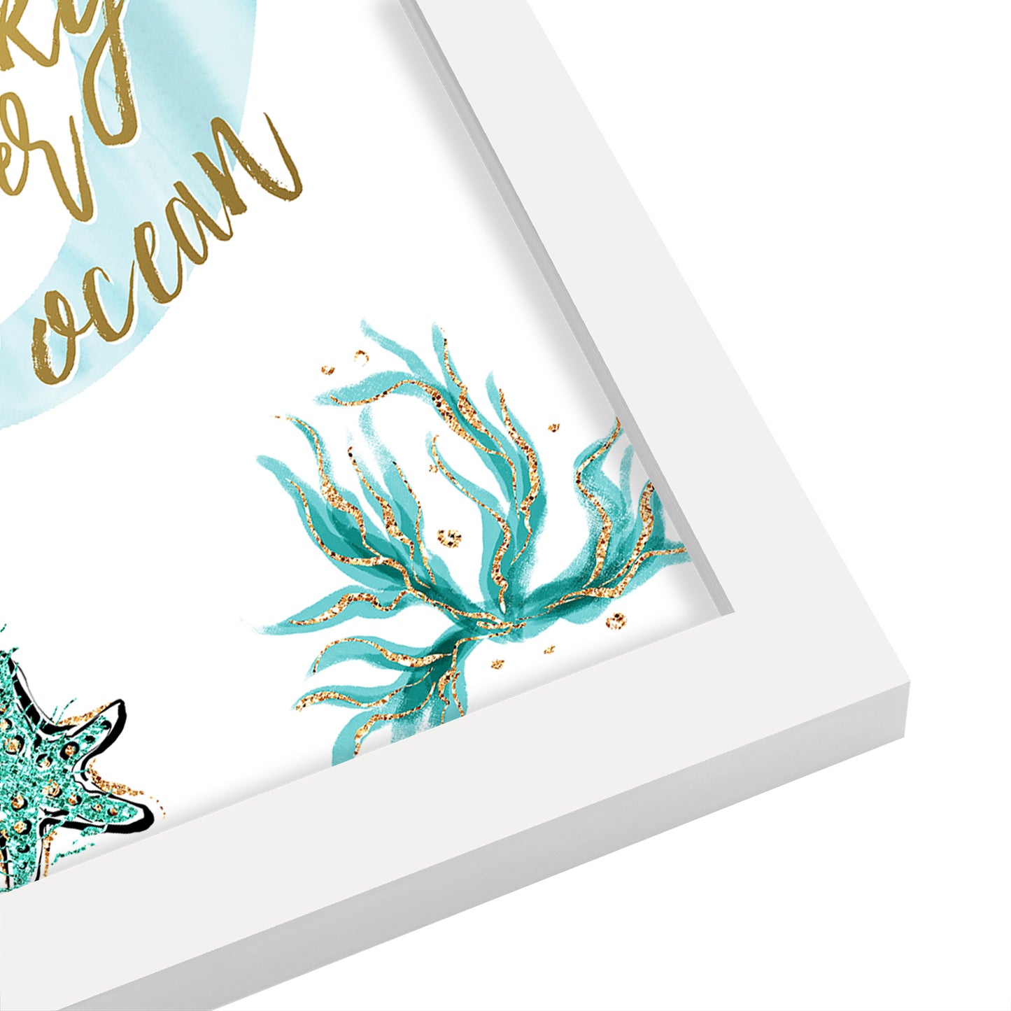 Dream Higher Mermaid Tail Teal By Wall + Wonder - Framed Print