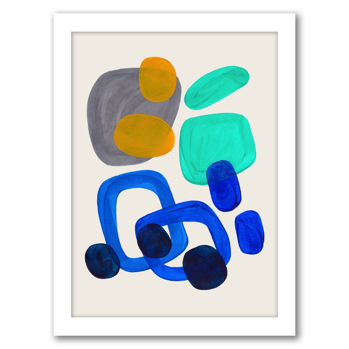 Mid Century Aqua By Ejaaz Haniff - Framed Print