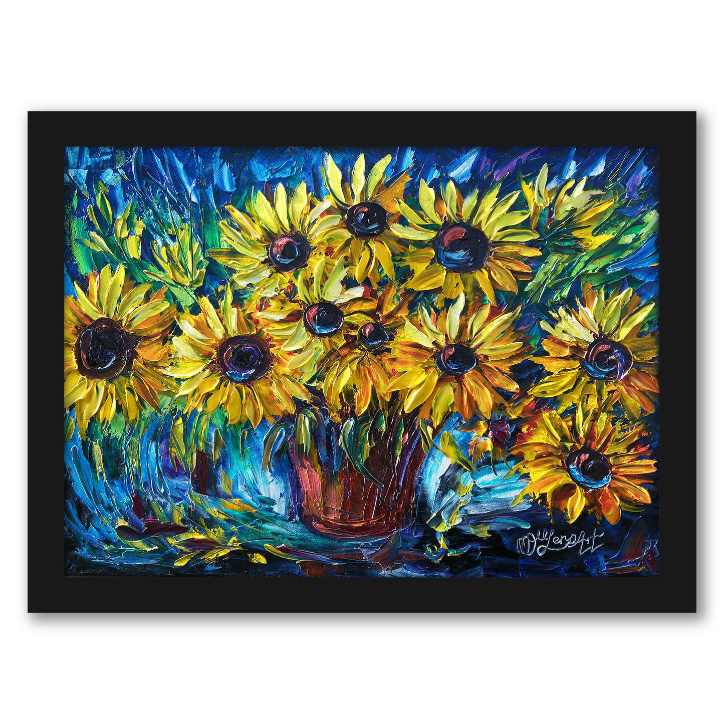 Sunflowers by OLena Art Framed Print