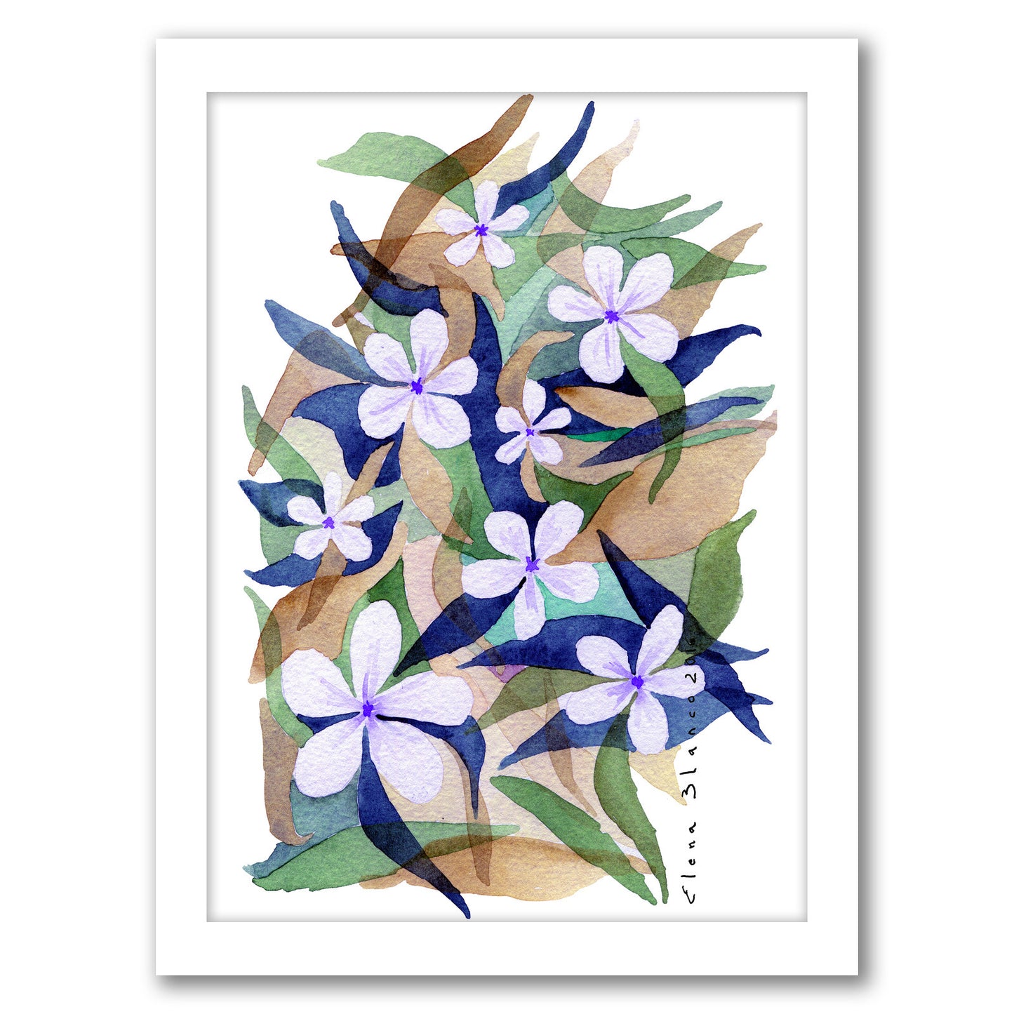 Granny Blue by Dreamy Me - White Framed Print